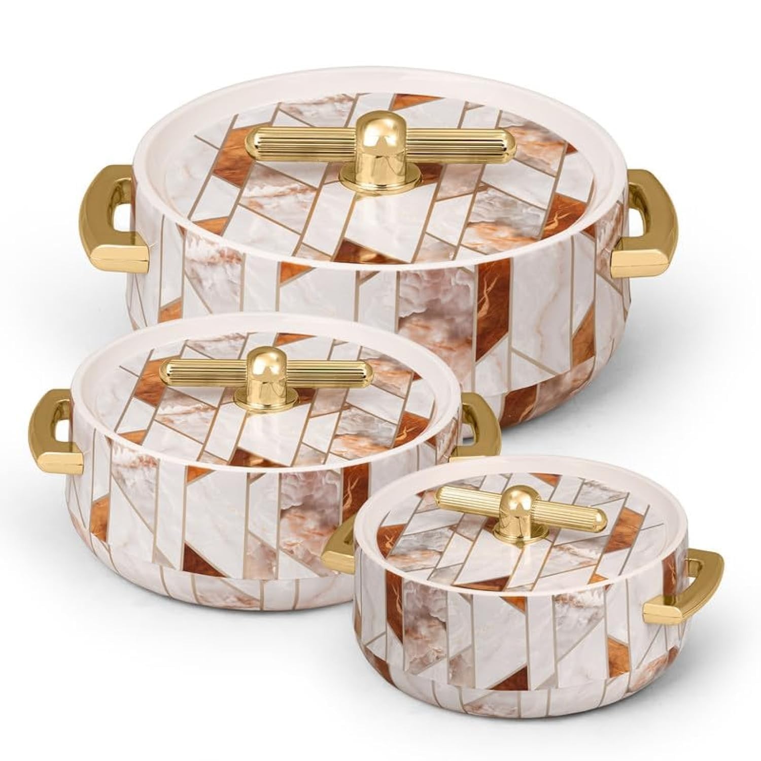 Inner Steel Casserole Set of 3 1700ml, 1200ml, 600ml Hot Case for Chapati Rice