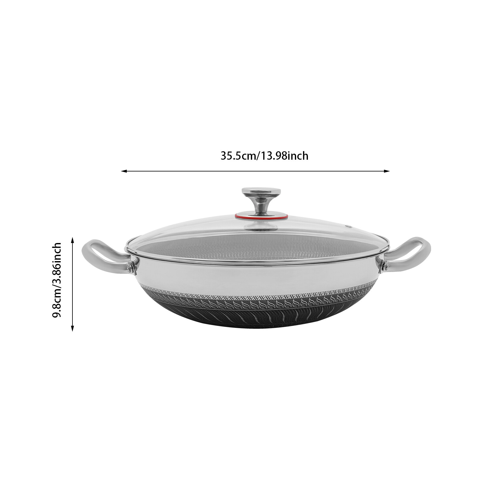 Serving Pan Stainless Steel Pan Cooking Pan Frying Pan With Glass Lid for 3-4