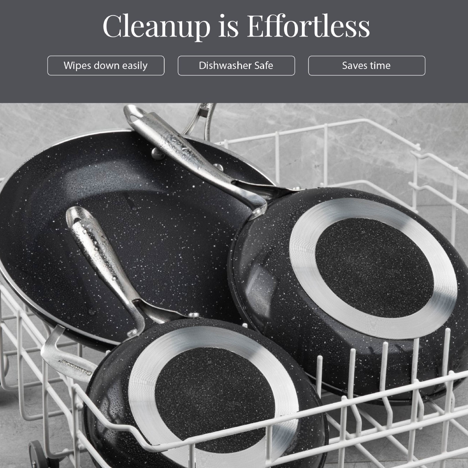 Granitestone Ceraluxe 14” Ceramic Nonstick Skillet with Lid and Helper Handle