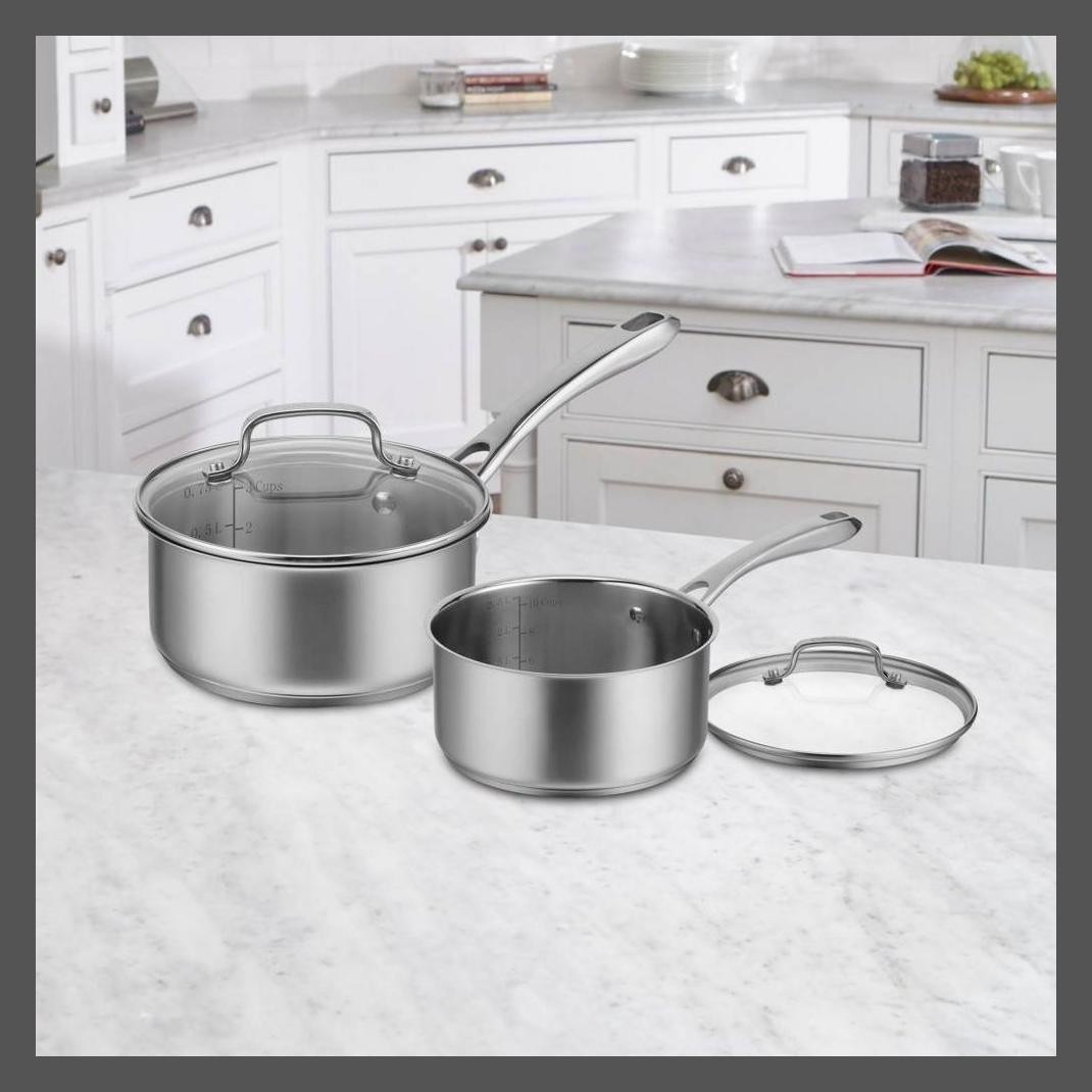 Cuisinart Classic 4pc Stainless Steel Saucepan Set (1.5qt & 3qt) – 83-4