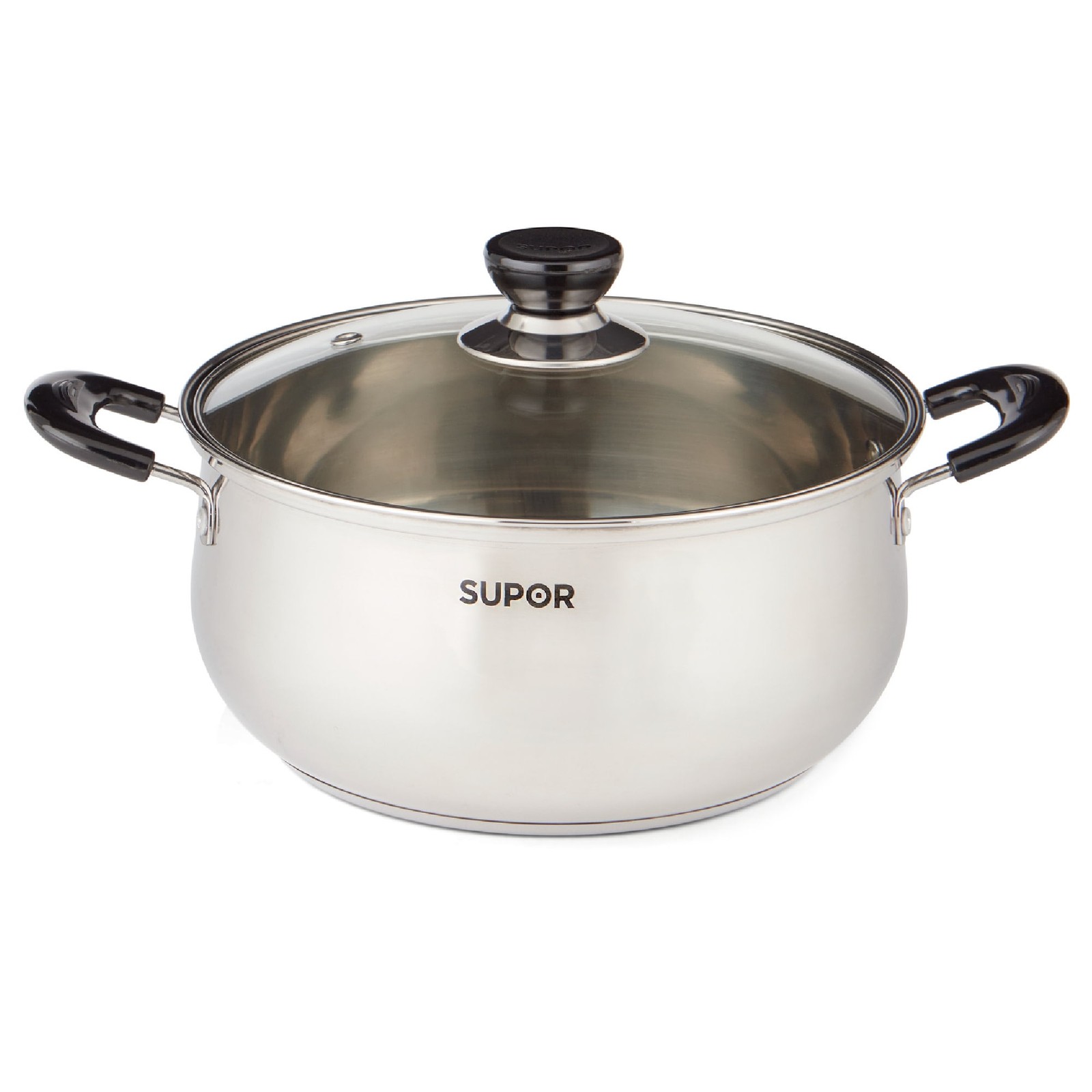 4.3QT Stainless Steel Saucepot with Glass Lid 22cm Saucepan for Soups