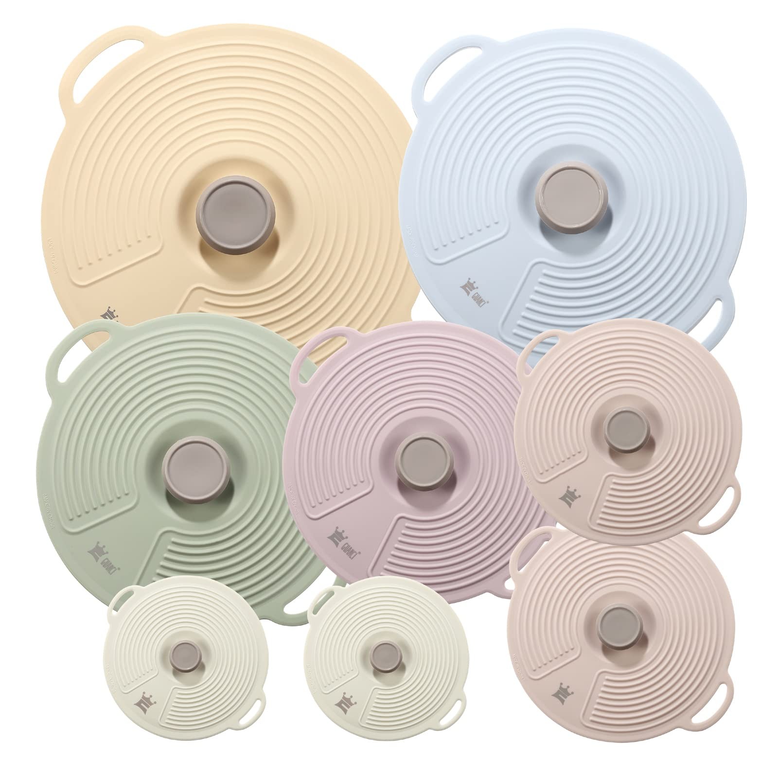 Silicone Lids for Bowl 8 Pack, Microwave Splatter Cover with 6 Sizes Reusable…