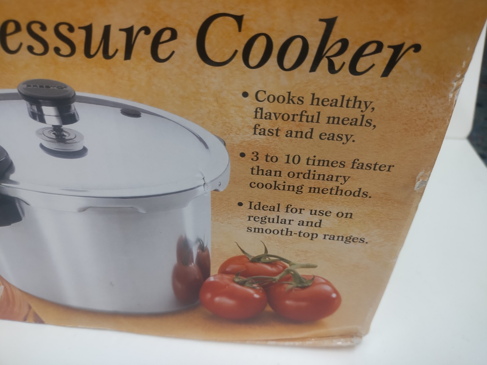 Presto 6 Quart Aluminum Pressure Cooker, Regulator,Cover Lock, Silver. 01264 NEW