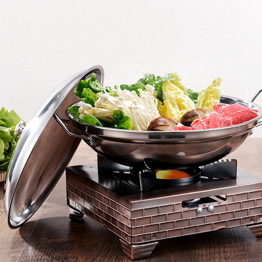 Chinese Cooking Wok Shabu Pot With Lid Japanese Cooking Pot Non Stick Pan