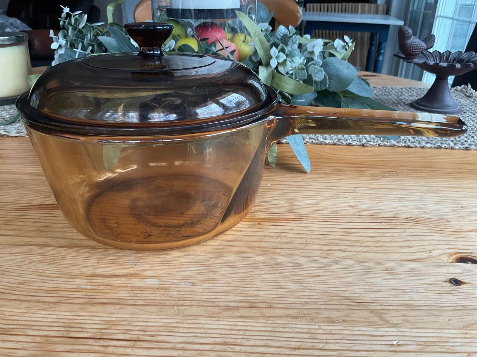 Visions France Corning Ware V-1.5 C Amber 1.5 Liter Saucepan Pot w/Pyrex Lid