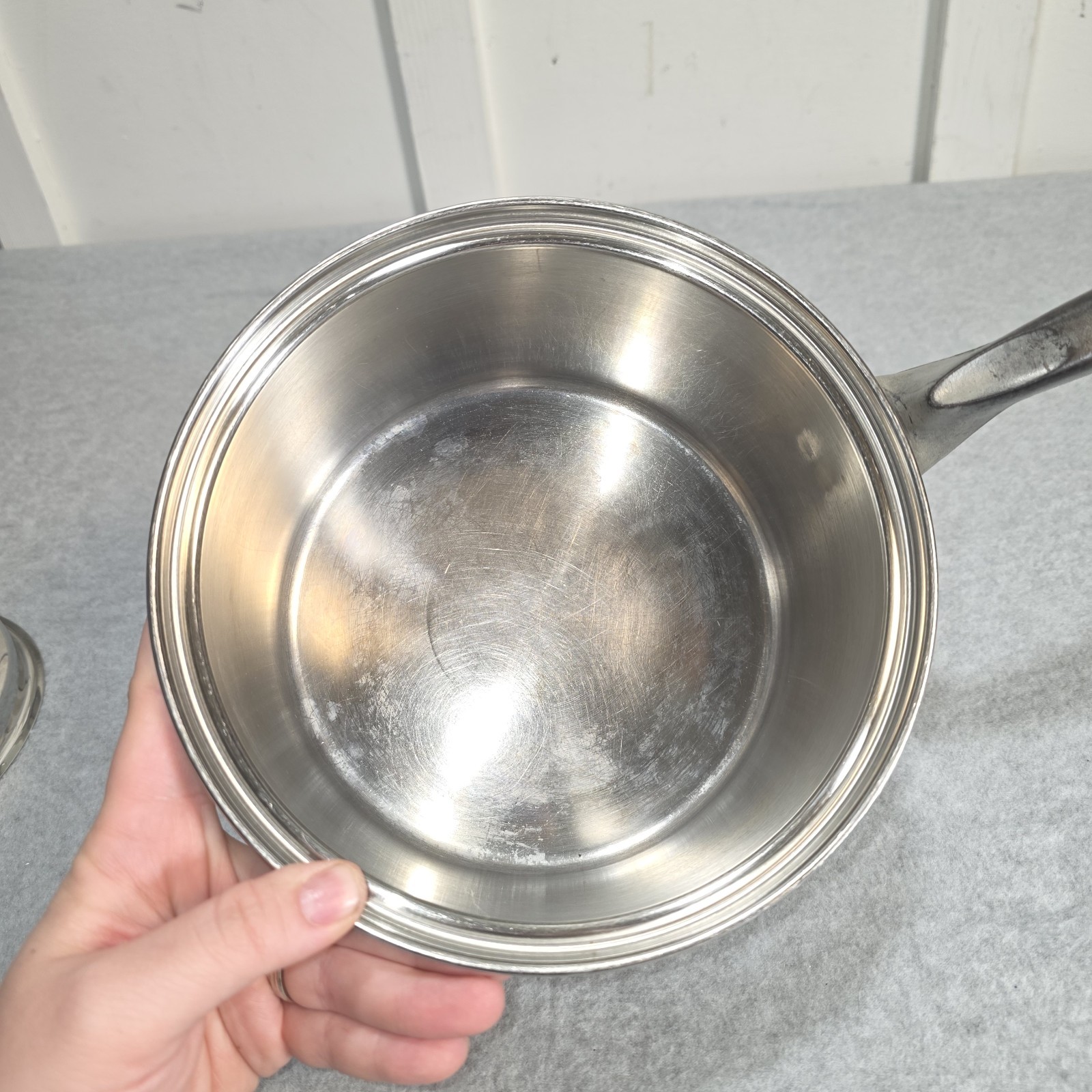 Permanent Stainless Steel 8″ Multi Core Sauce Pan/Lid 5 Ply USA Induction