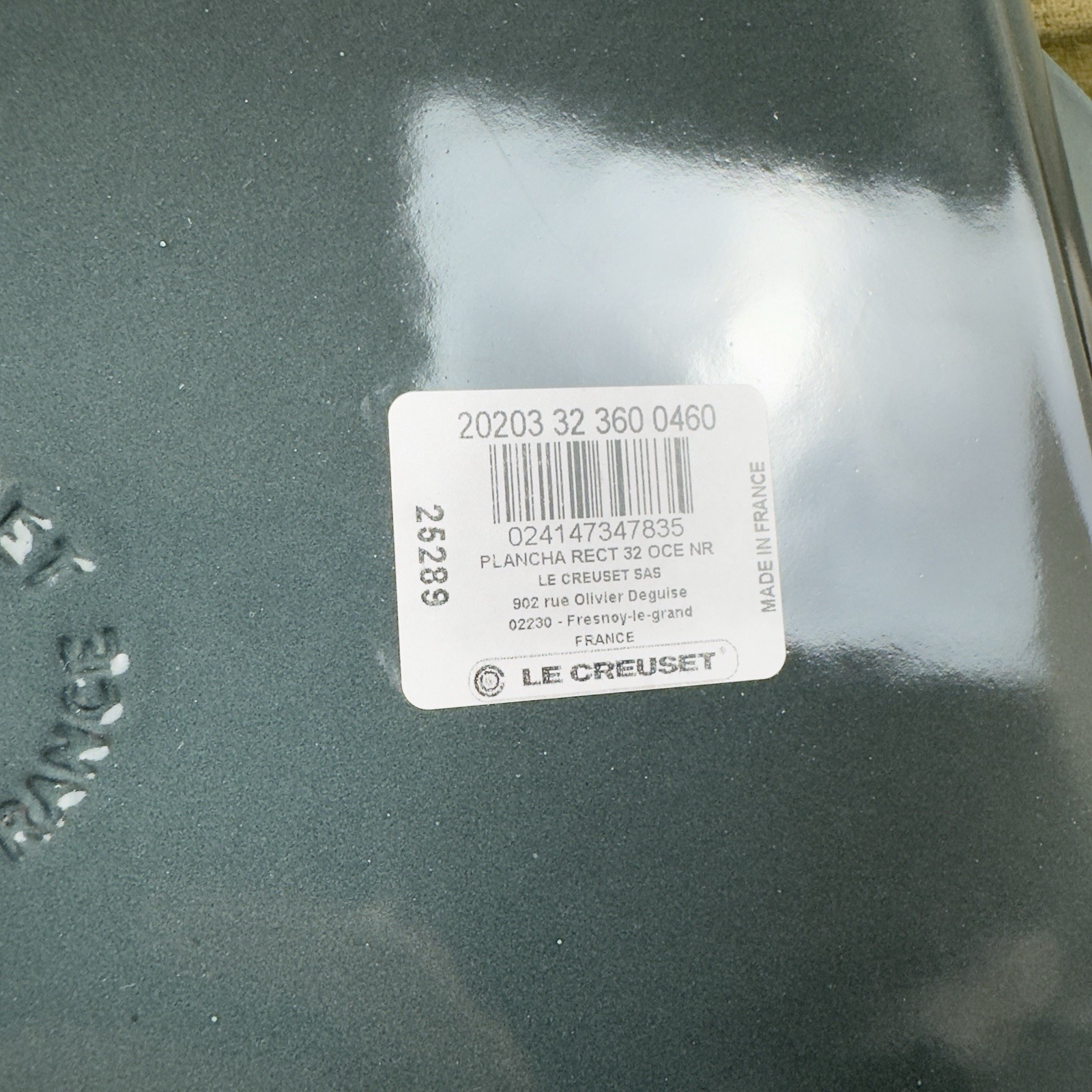 Le Creuset Signature Enameled Cast Iron Skinny Griddle Ocean Scuffed *Read OB