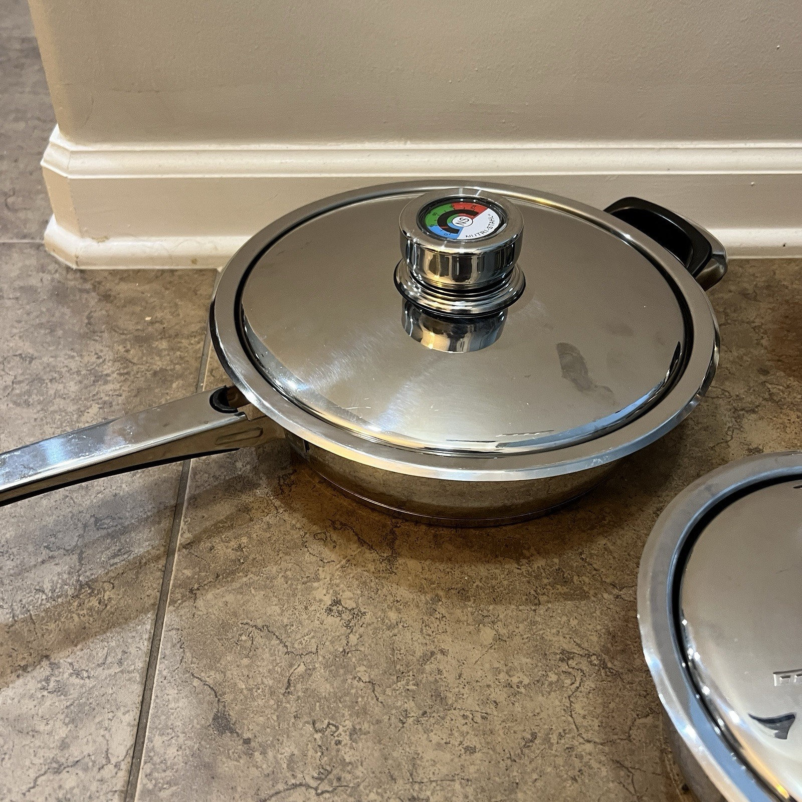 7 Piece Set Nutri Stahl Rainbow stainless Cookware Saucepan Stock Pots W/lids