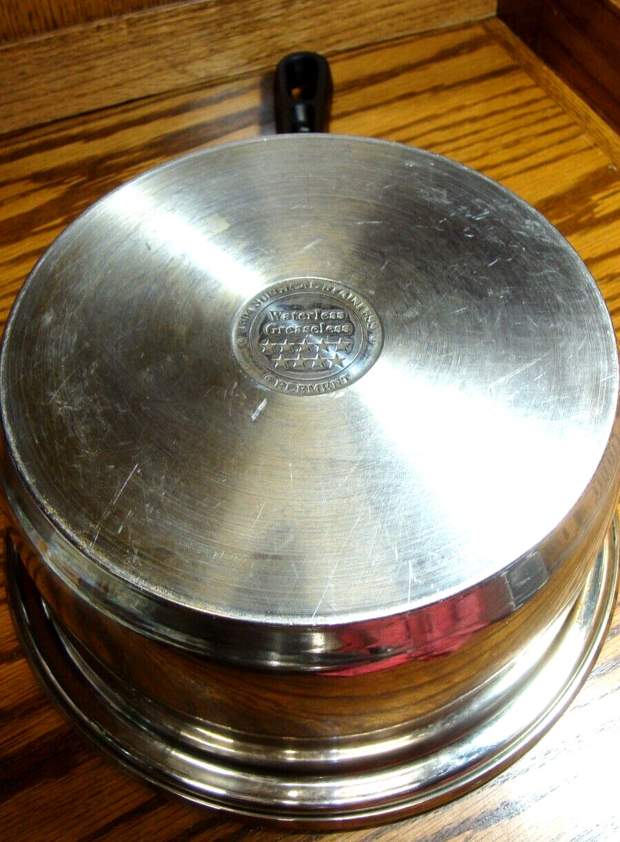 Vtg Maxam Stainless Steel Waterless Cookware Pot w/Steam Control Lid 2 Quart 756