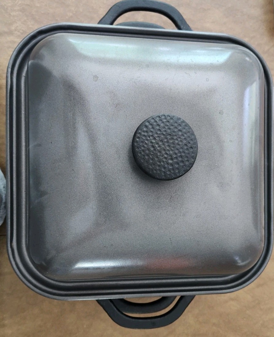 Technique 4pcs Cookware Cast-Iron 11″ BBQ Grill Pan Smoker Tray Griddle with Lid