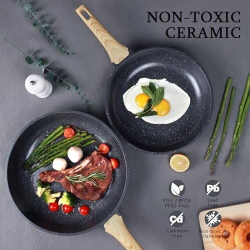 Ceramic Nonstick Frying Pan – 10 Inch Healthy Non-Toxic Non Stick Skillet
