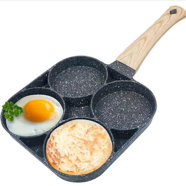 1pcs Nonstick 4-Cup Egg Frying Pan for Gas & Induction Cookers – NEW