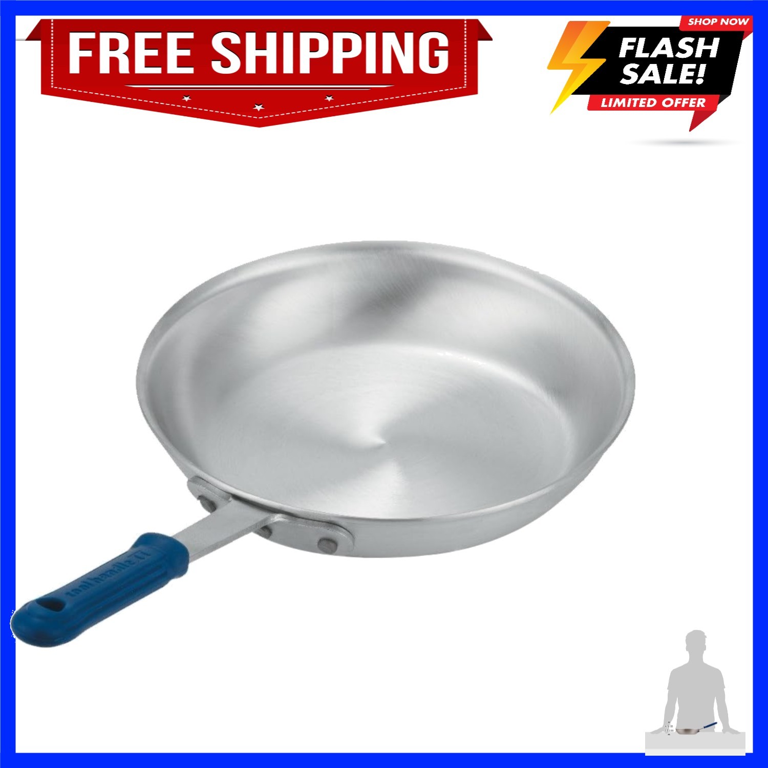 8″ Wear-Ever Natural Finish Aluminum Fry Pan w/ Cool Handle