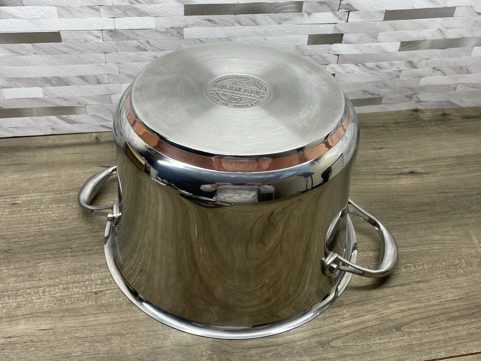 KIRKLAND SIGNATURE PROFESSIONAL QUALITY 8 Qt 7.5 L COPPER CORE STOCKPOT + LID