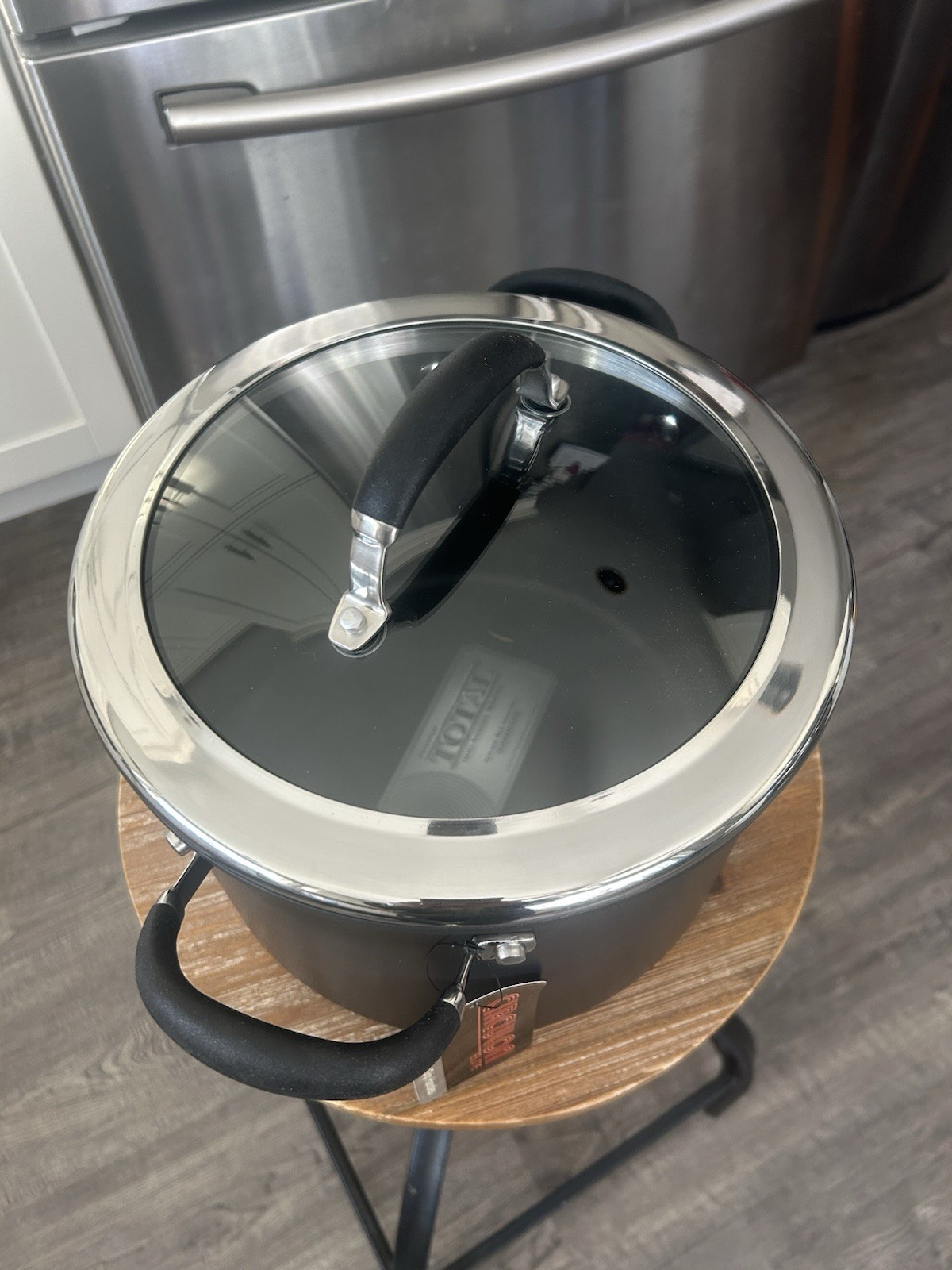 Circulon Elite Hard-Anodized Non Stick 8qt/7.6L Stock Pan Pot With Glass Lid New