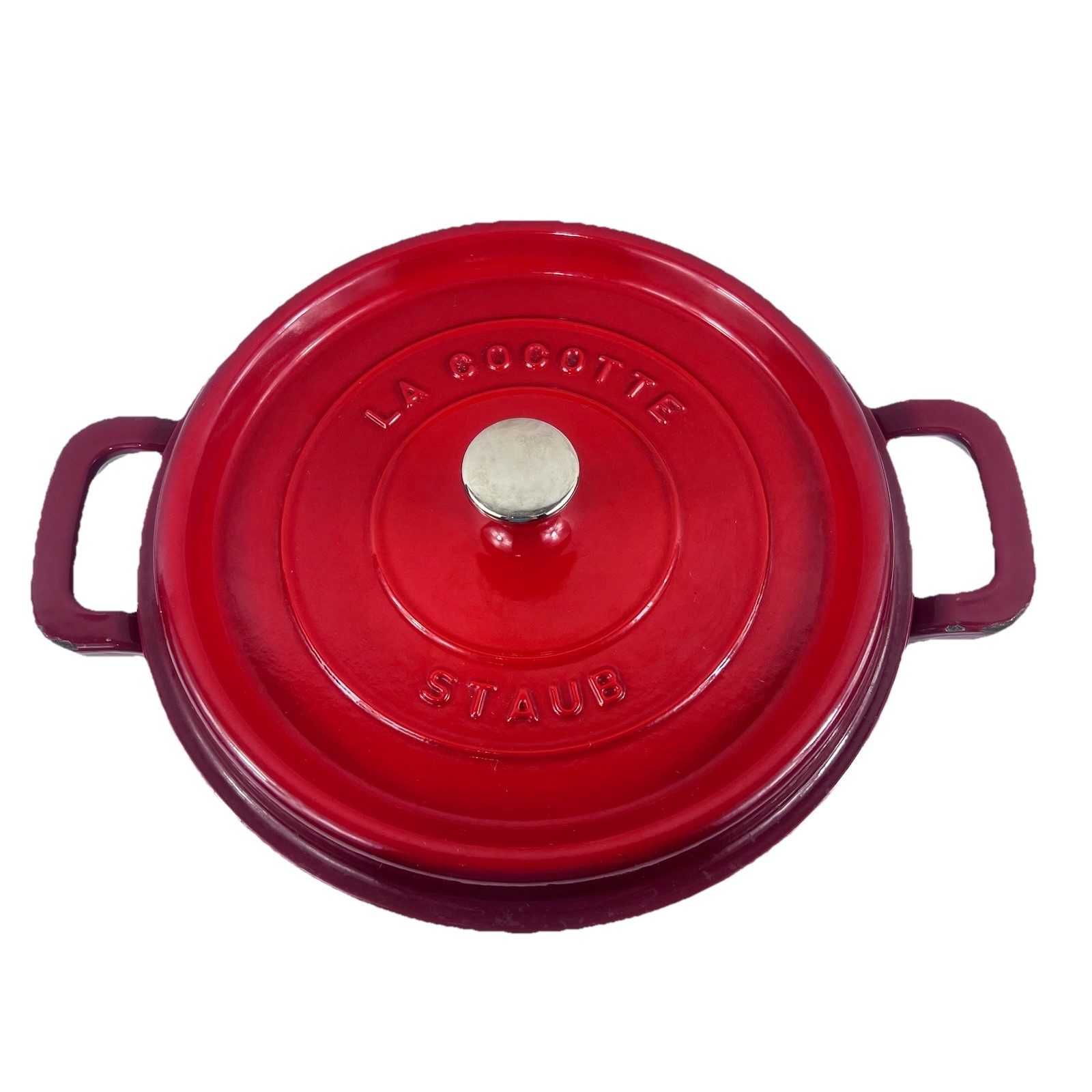 STAUB La Cocotte Deep Red Cast Iron Dutch Oven 4-qt Round #26 France