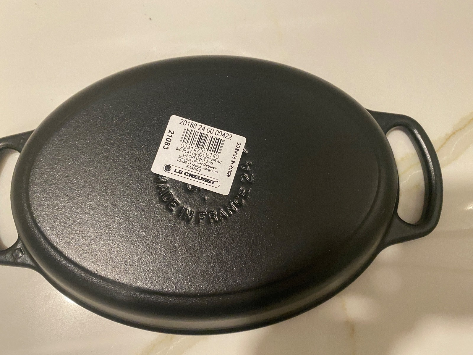 LE CREUSET 1 QUART SIGNATURE OVAL BAKER MATT BLACK/LICORICE/NOIR MAT NEW/BOX