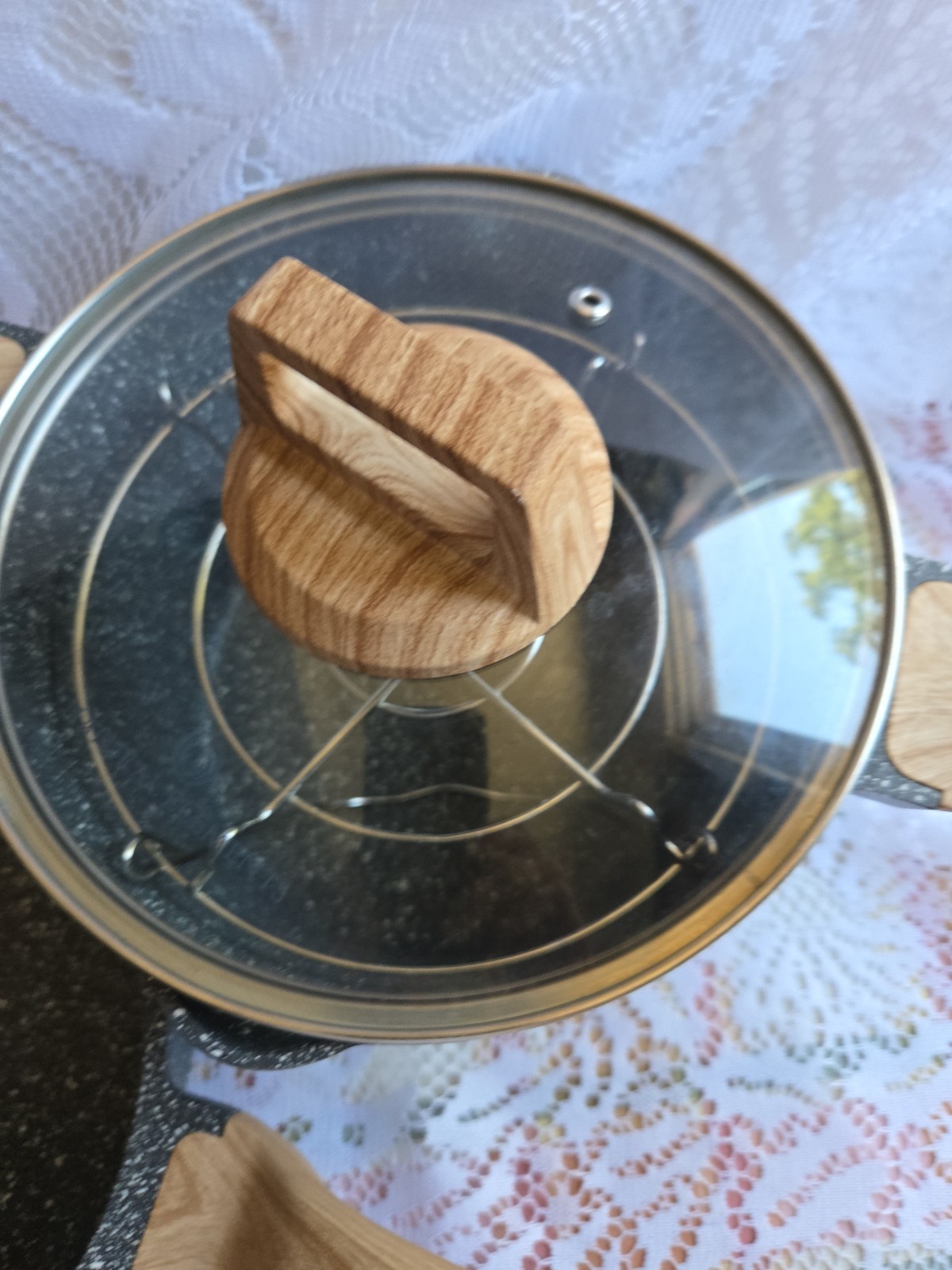 Natural Elements Woodstone Premium Saucepan Nonstick With Lids Lot Of 2