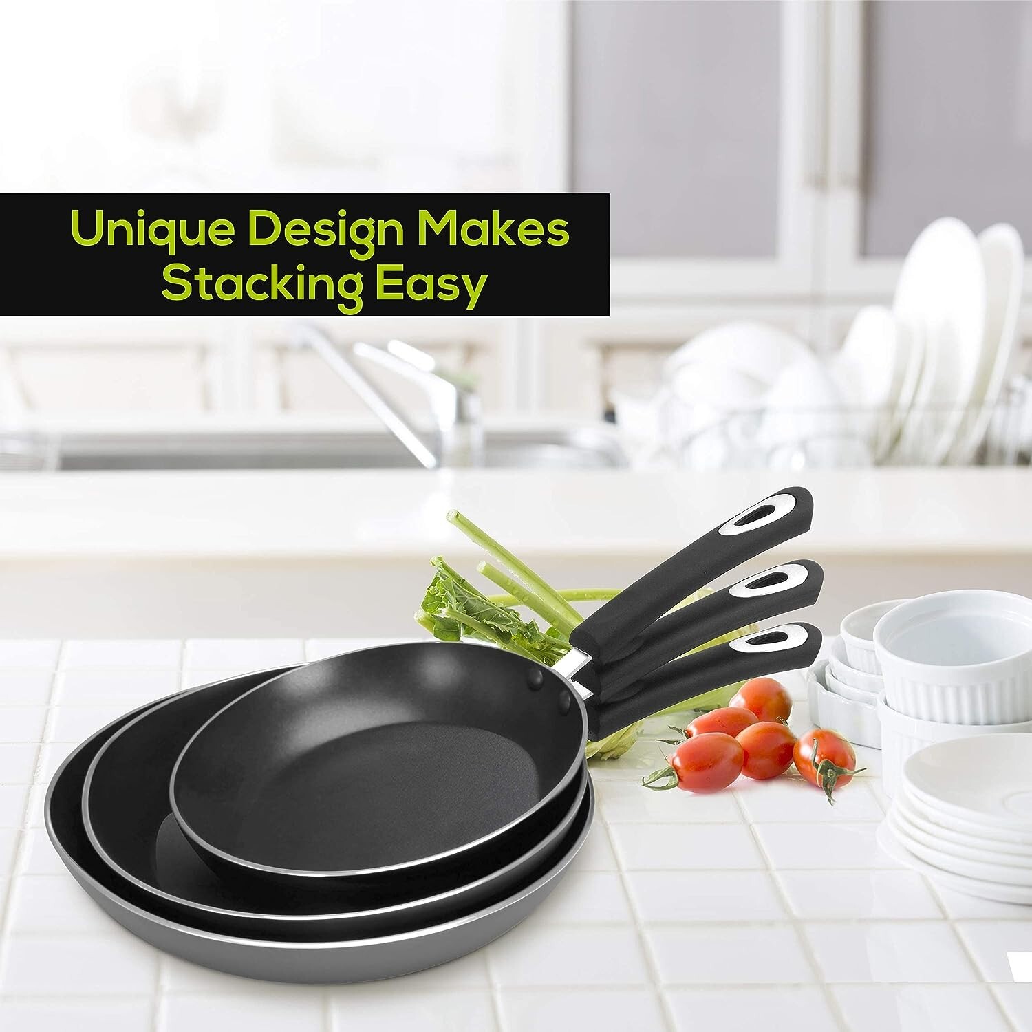Utopia Kitchen Nonstick Frying Pan Set – 3 Piece Induction Bottom – 8 Inches, 9.