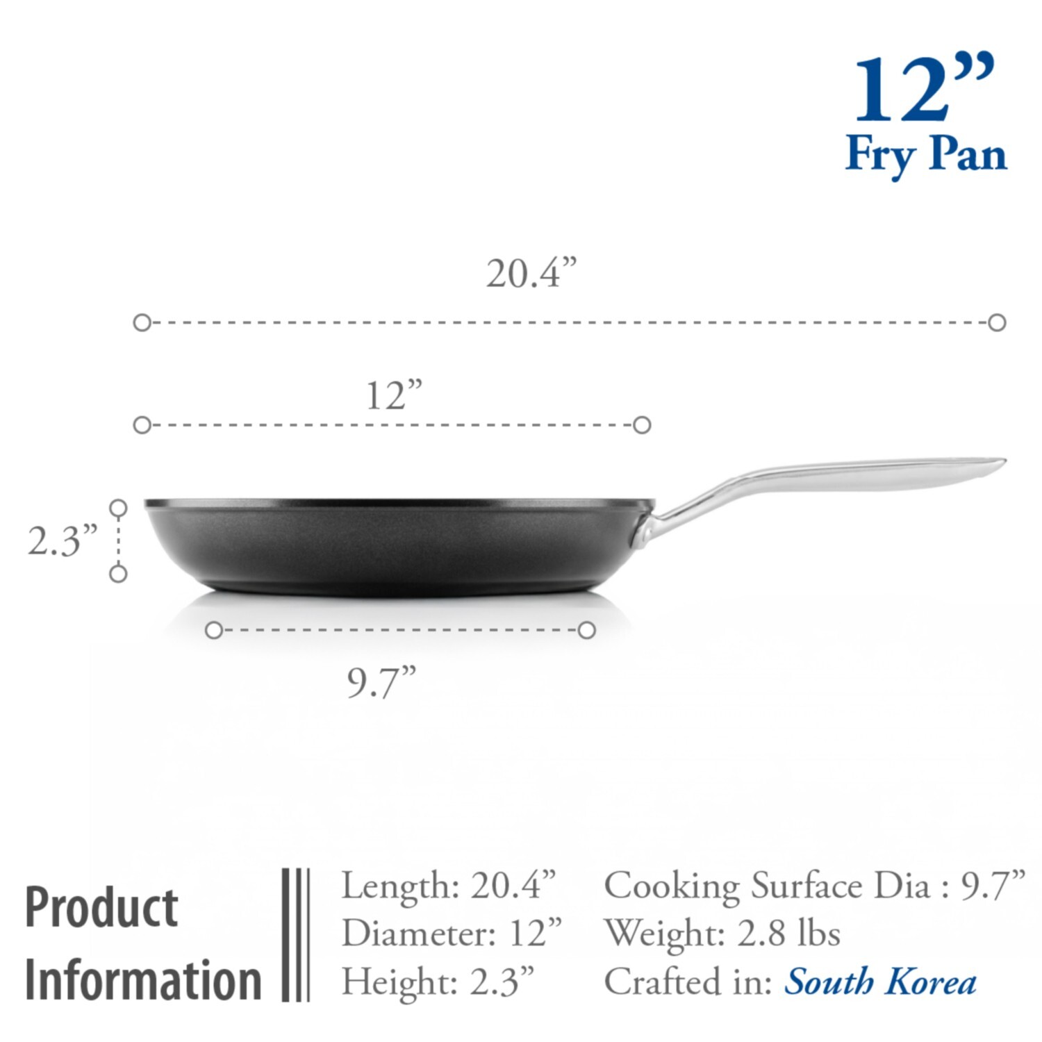 TECHEF – Onyx Collection, 12-Inch Frying Pan, Made in Korea