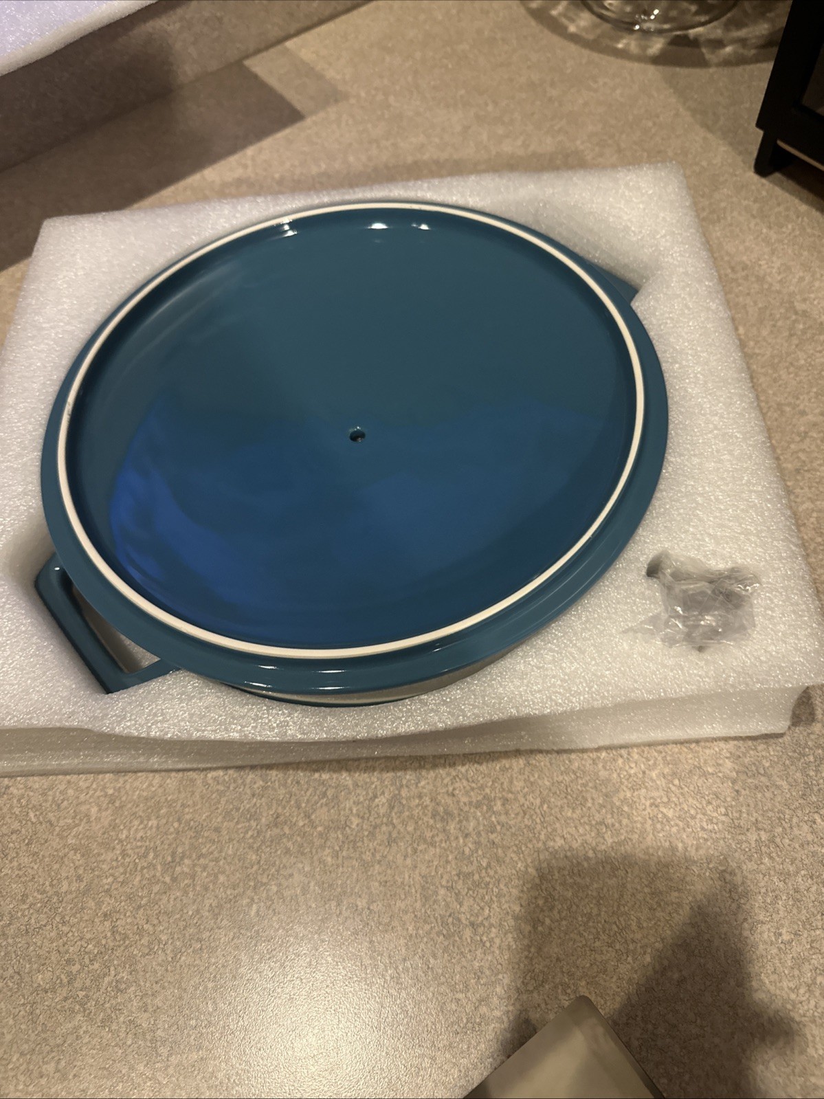 Servppetit Stackable Stoneware Grill Pan With Lid Blue 10 Inch New Free Shippin