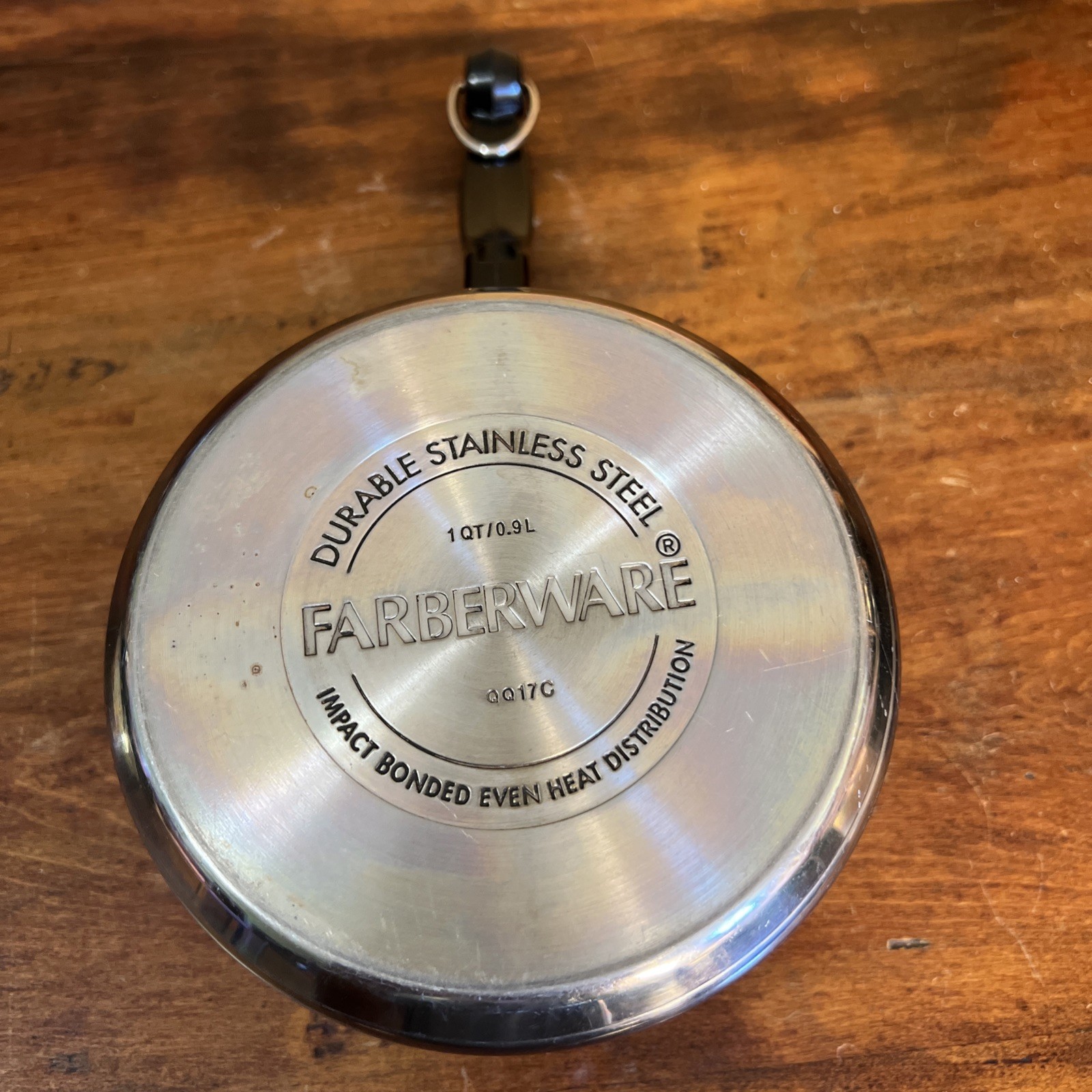 Farberware 1 Qt Sauce Pan/Pot Double Pour Spout & Straining Lid Stainless Steel