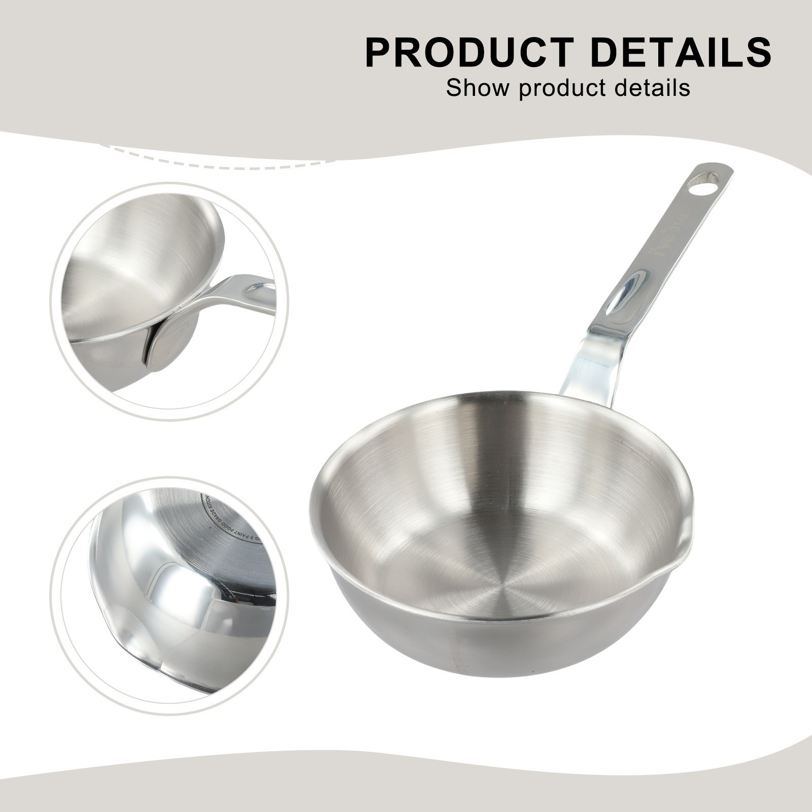 Compact Cooking Pan 316 Stainless Steel for Single Servings and Sauces