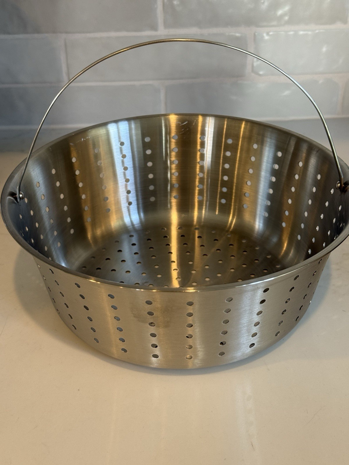 Calphalon 8 Qt Stainless Steel Stock Pot Steamer Strainer Insert Lid 4 Pc