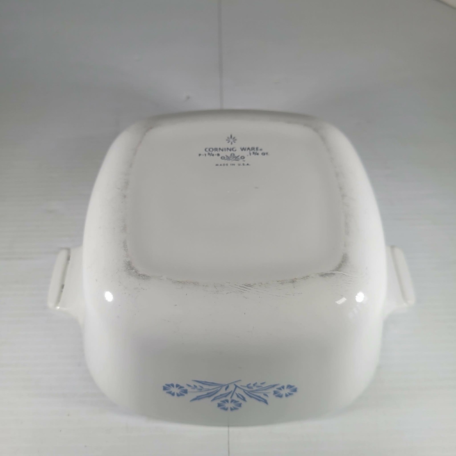 NO LID Corning Ware Blue Cornflower Casserole Dish 1.75 QT P-1 3/4-B White Vth