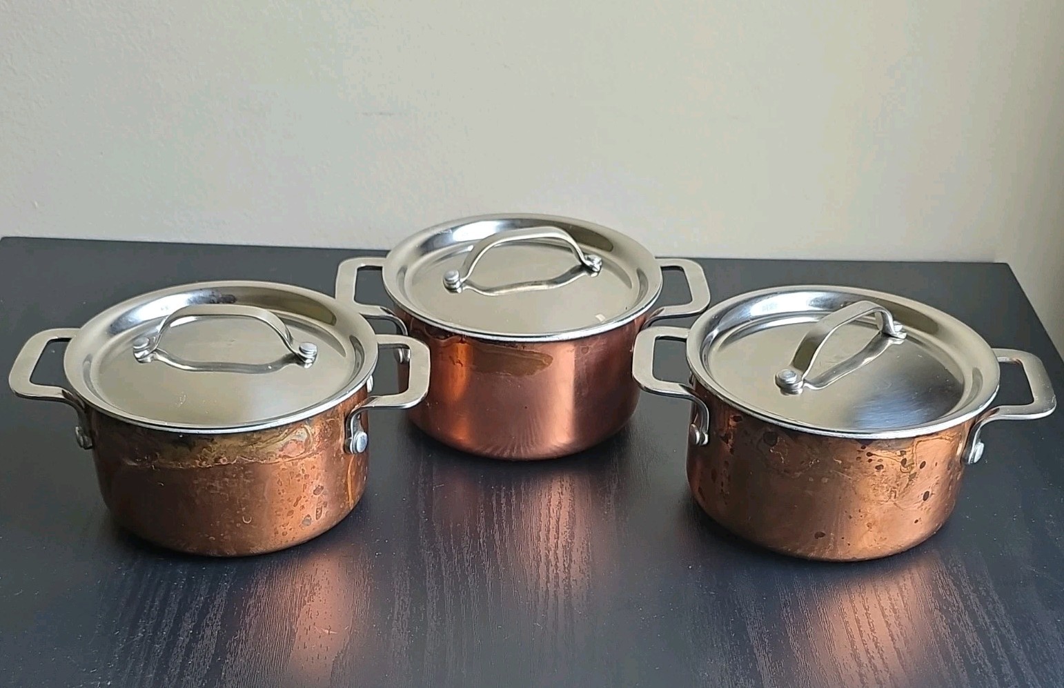 Williams Sonoma Copper Three-Piece Pan Set, Gas/Electric Compatible