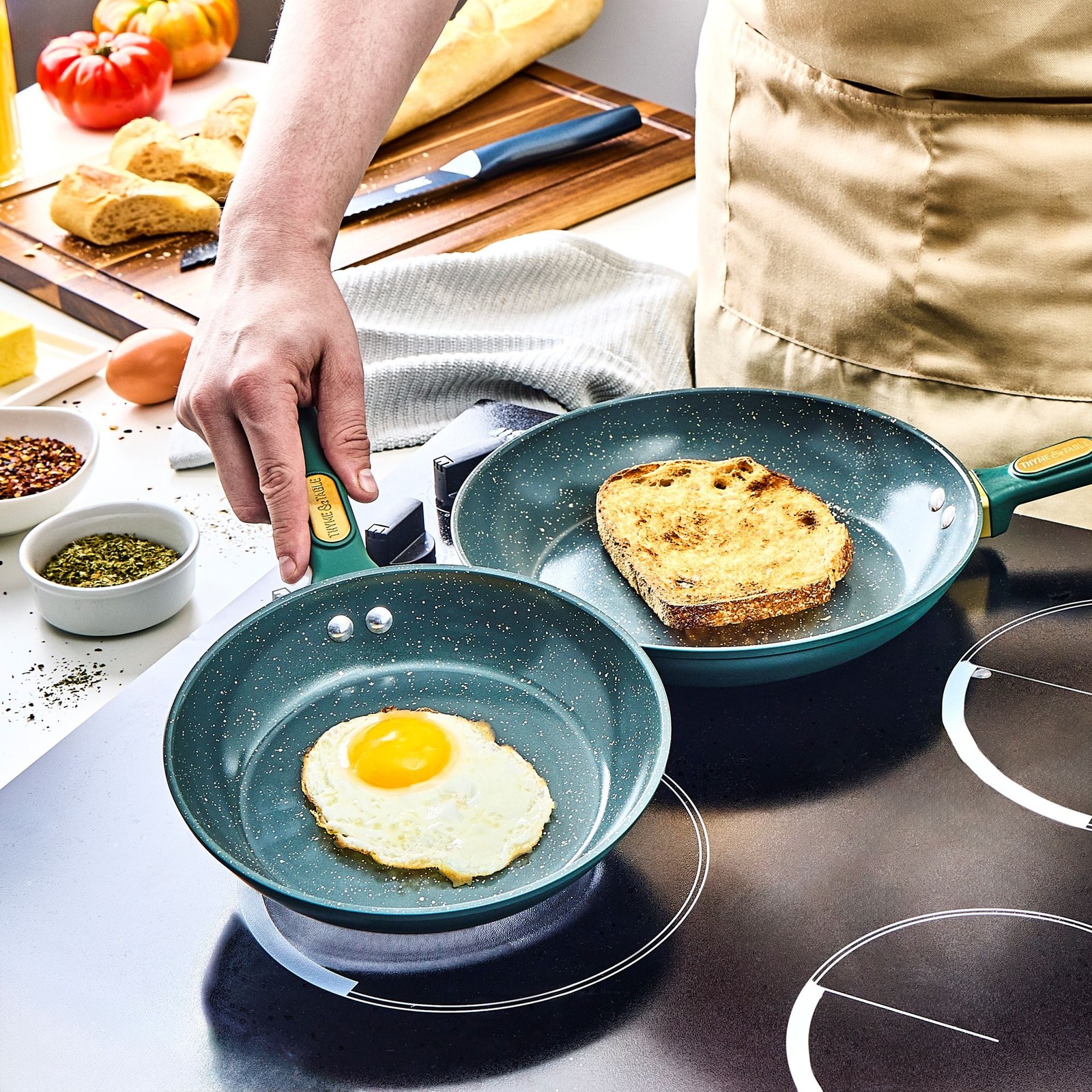 12-Piece Ceramic Non-Stick Granite Collection, Non-Toxic Cookware Set