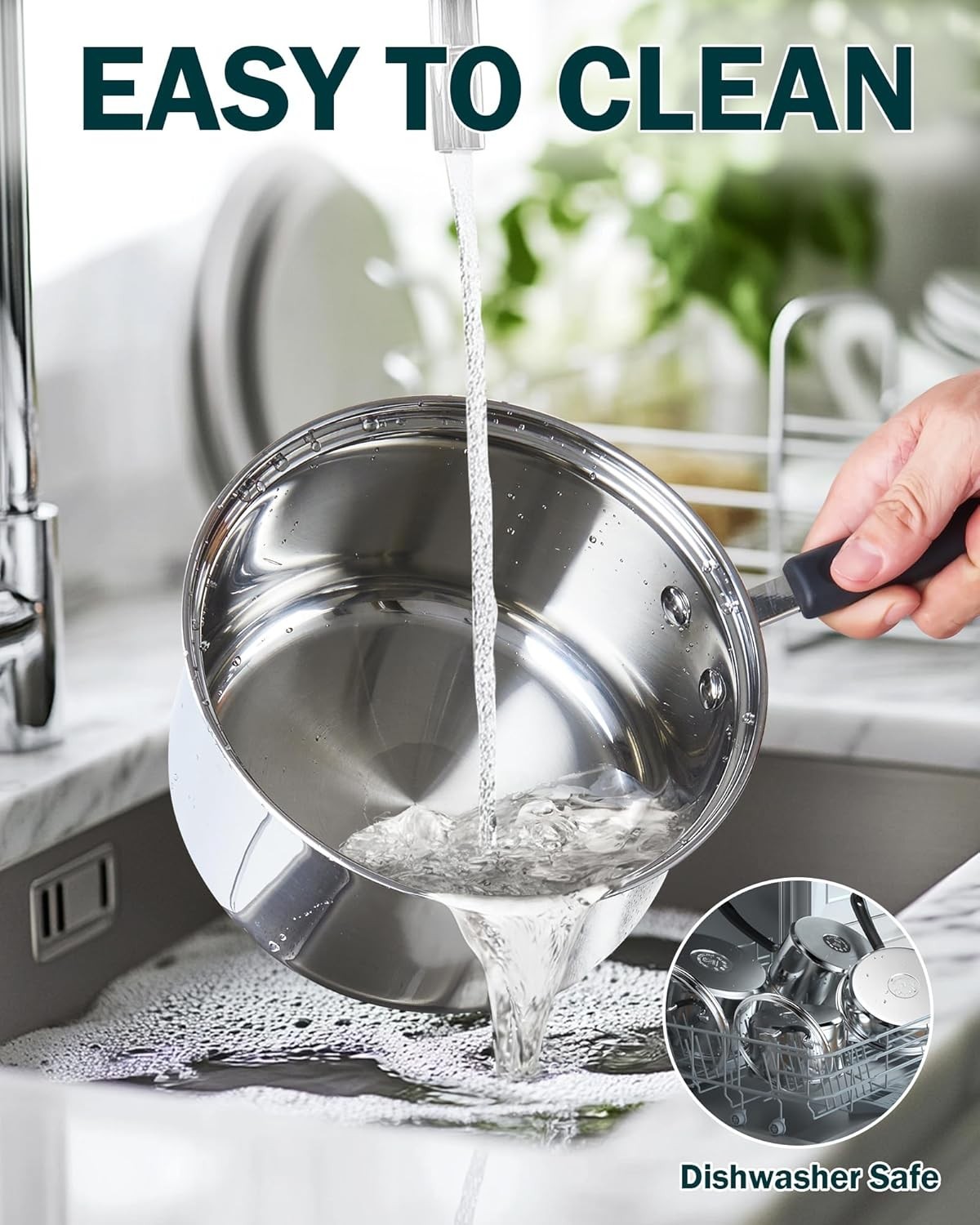 Elegant 1 & 2 Quart Stainless Steel Cookware Set – Induction & Dishwasher Safe