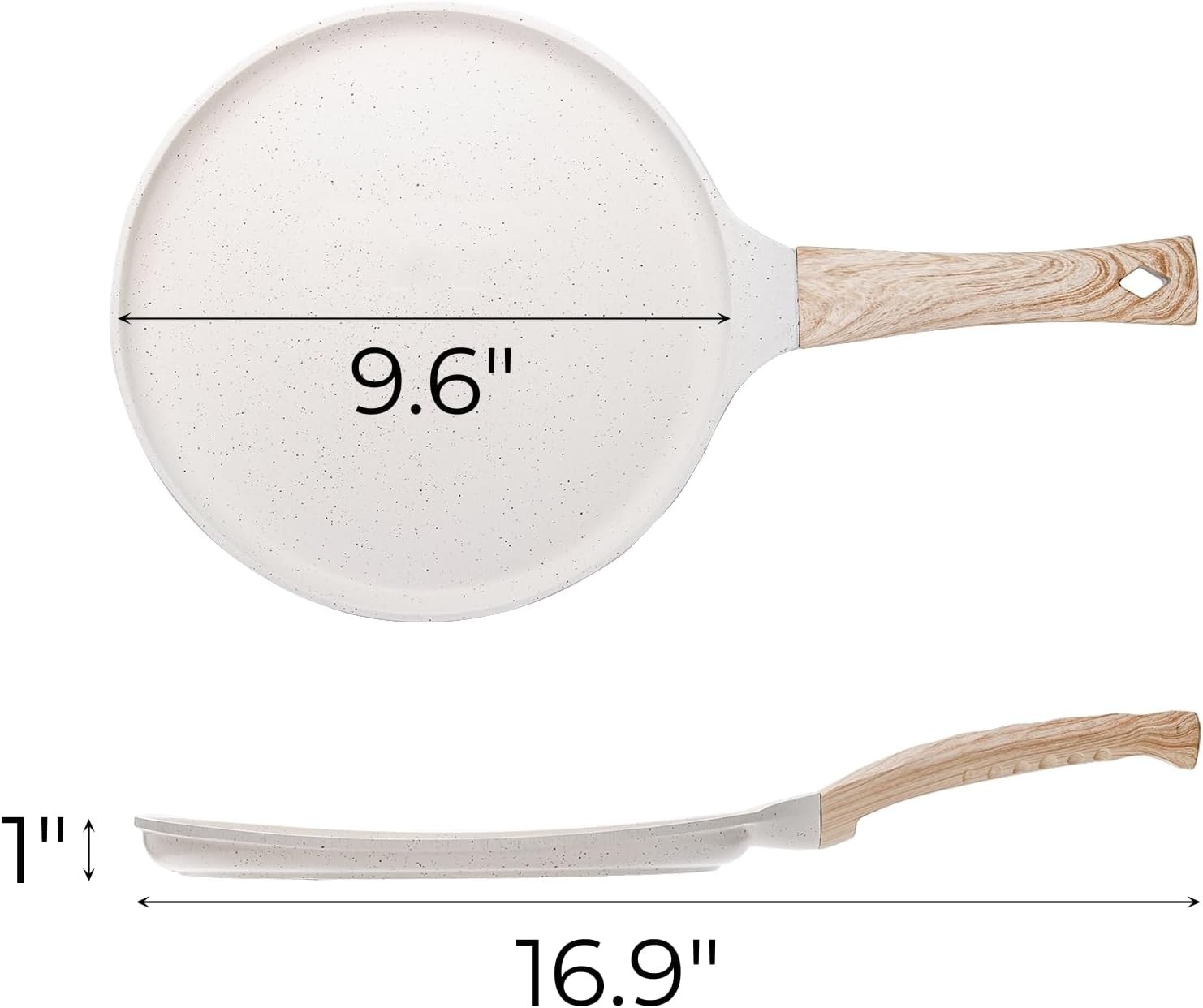 10-Inch Nonstick Crepe Pan with Spreader, Tortilla Maker Griddle with Detachable