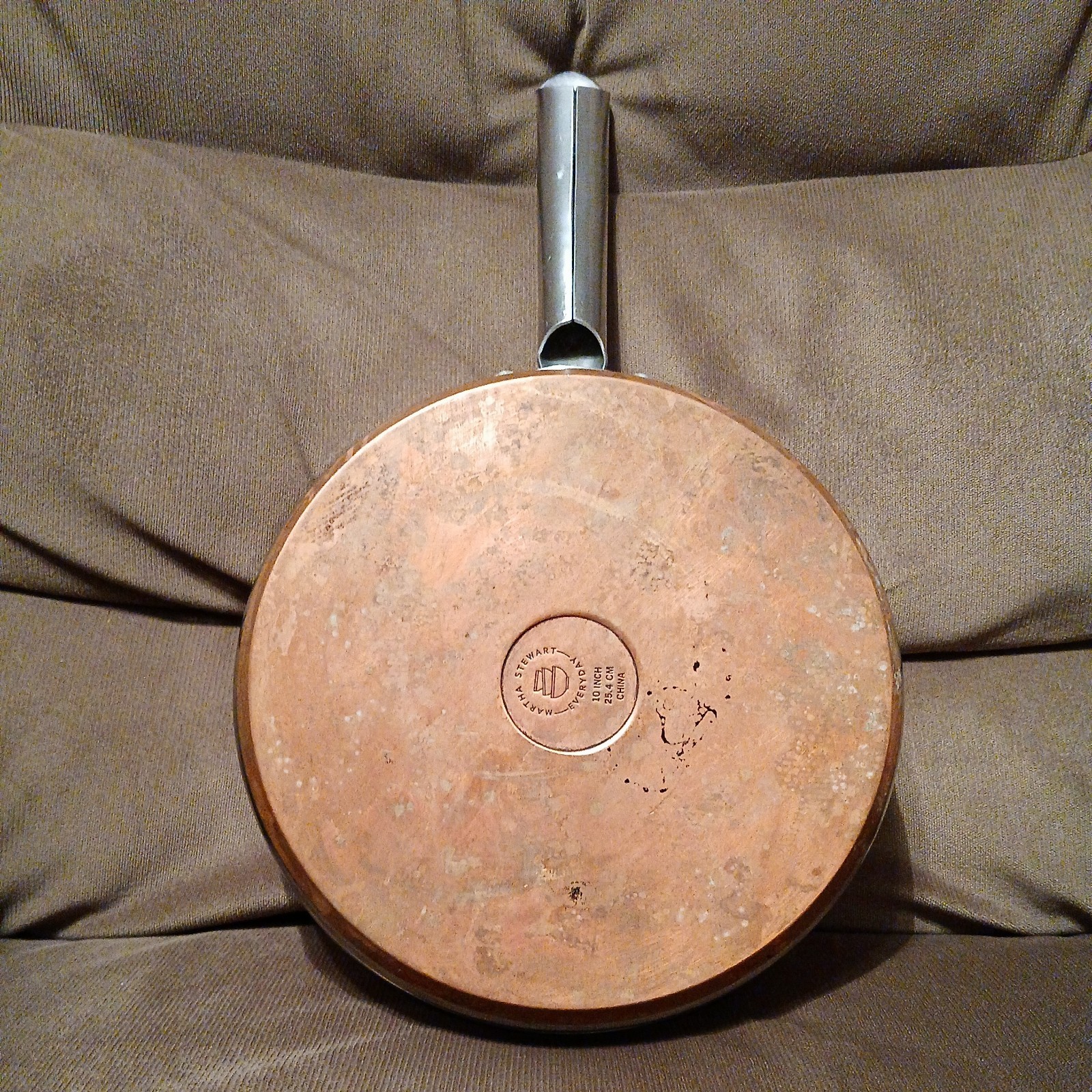 MARTHA STEWART Everyday 10 Inch Skillet ~ Stovetop/Oven Ready, Copper Bottom