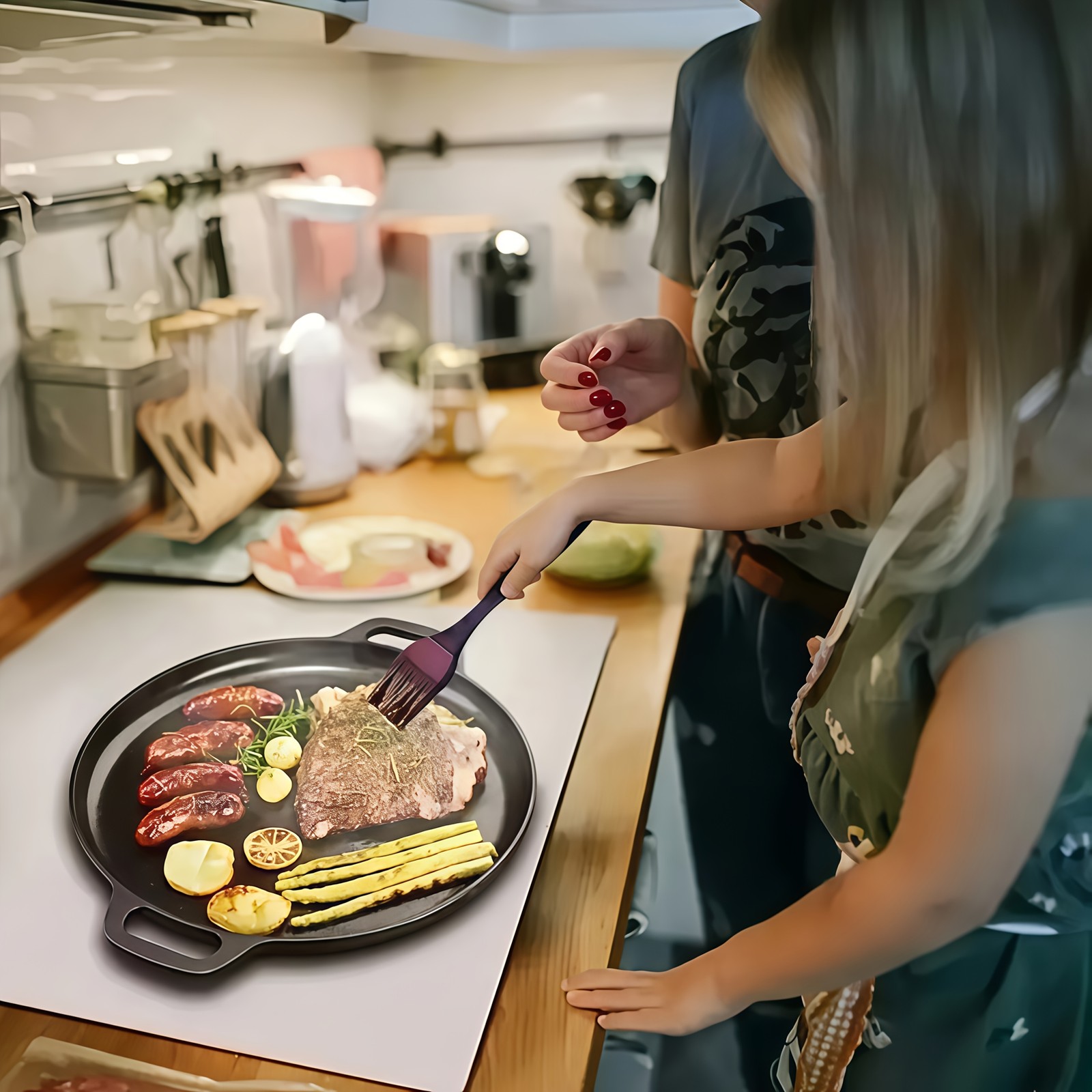 Pre-Seasoned Heavy-Duty Cast Iron Skillet – Non-Stick Pizza Pan & Griddle
