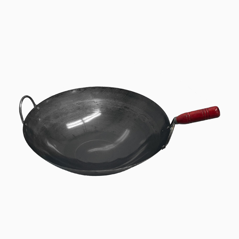 16″ Carbon Steel Pow Wok with Helper Handle Stir Fry Traditional Chinese Wok