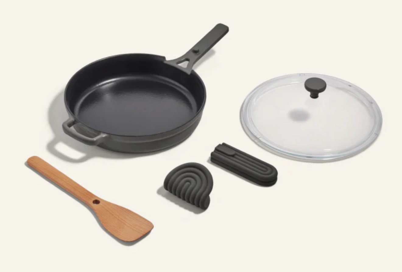 Our Place Cast Iron Always Pan 10.5 Inch 8-in-1 multifunctionality Char READ DES