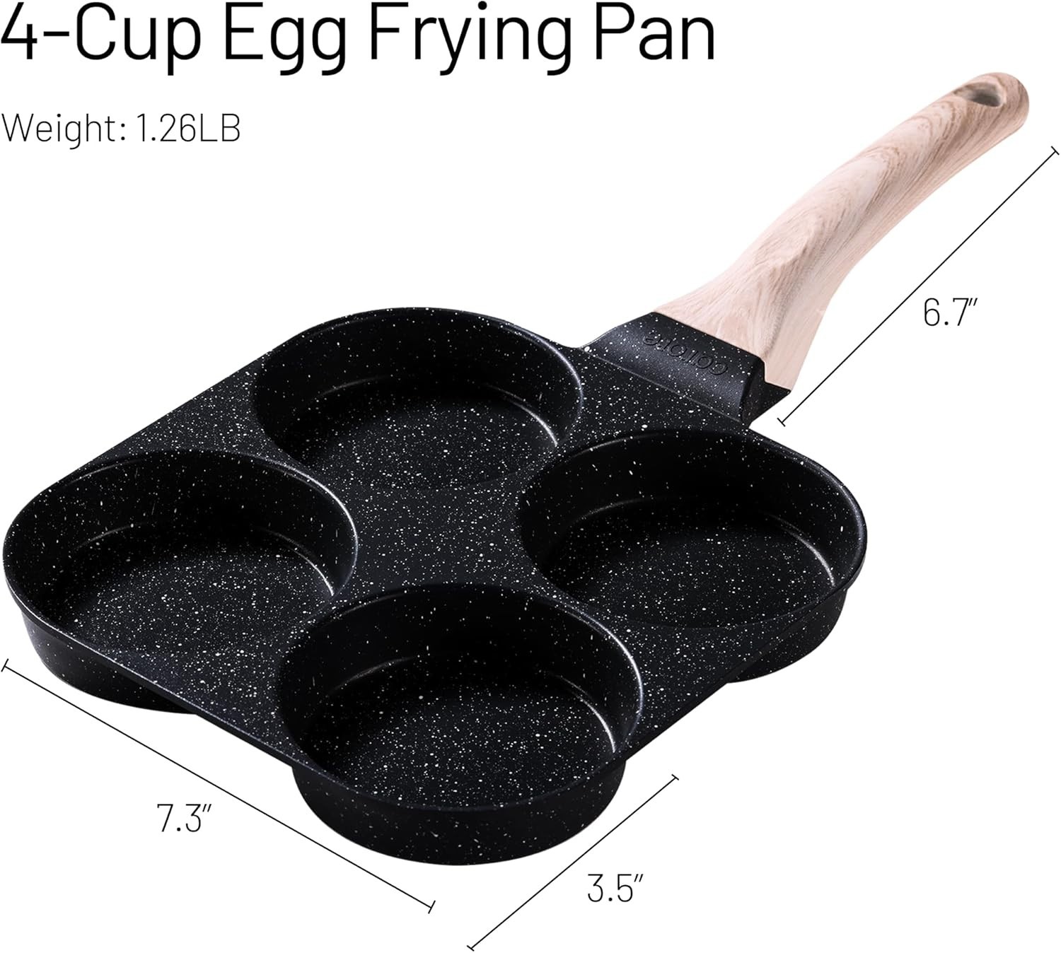 4-Cup Nonstick Granite Egg Pan – Ultimate Healthy Breakfast Skillet in Black