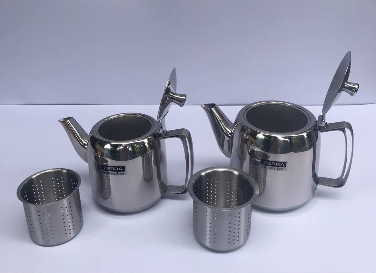 Thai Zebra Brand Prima Tea Pot Kitchenware Silver Stainless Steel Free Filter