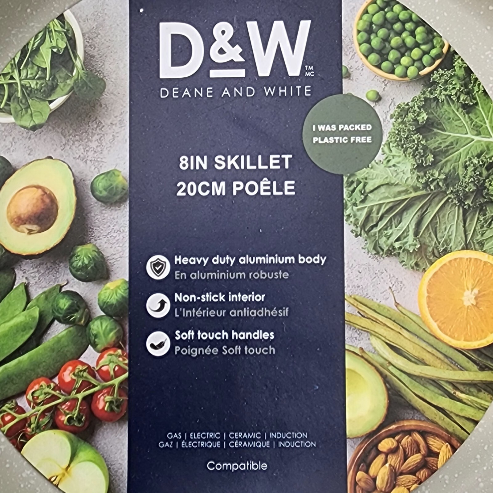 D&W Deane And White Cookware 8inch Frying Pan Skillet Nonstick Interior Charcoal