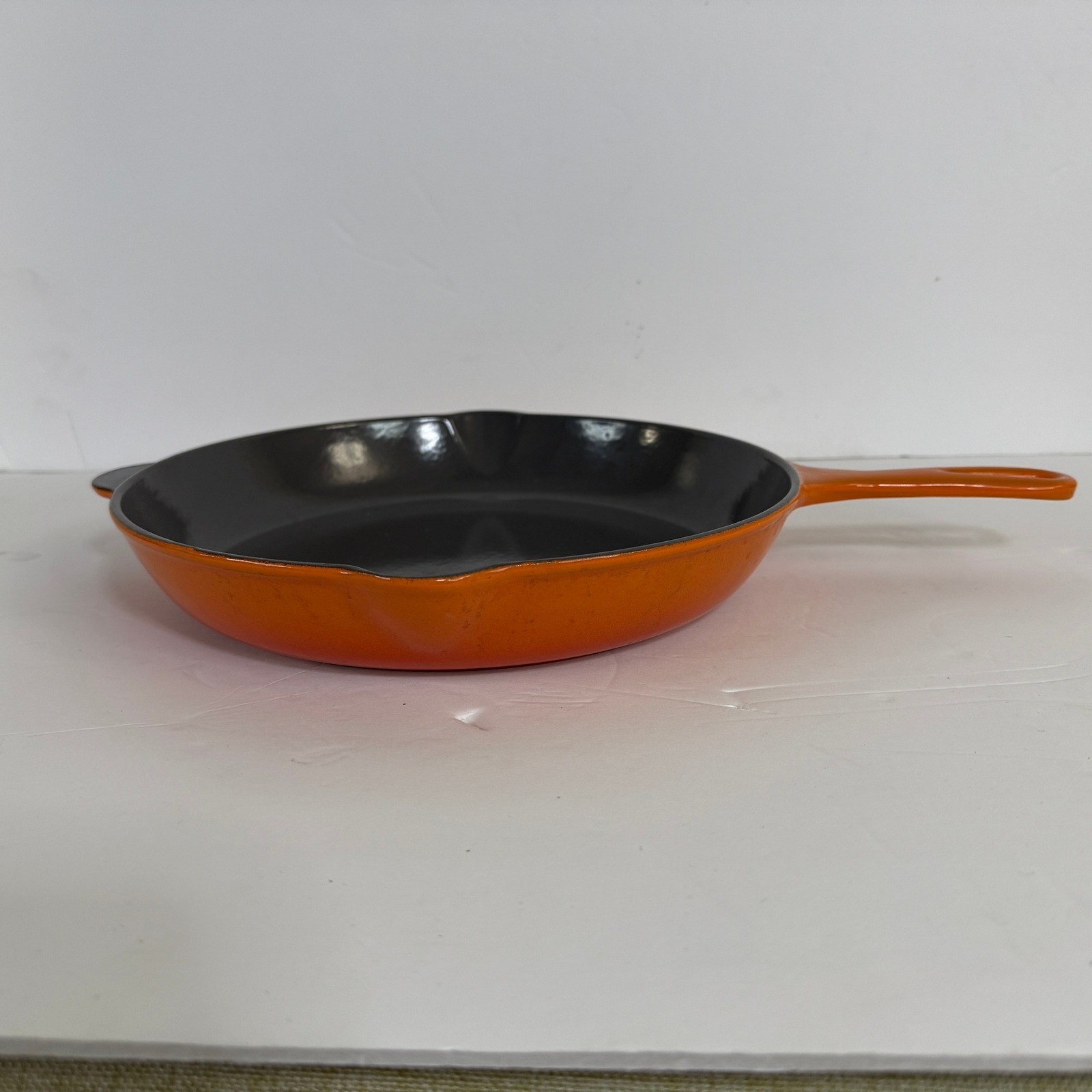 Le Creuset 26 Enameled Cast Iron Skillet Flame Orange 10.25 Inch Made in France
