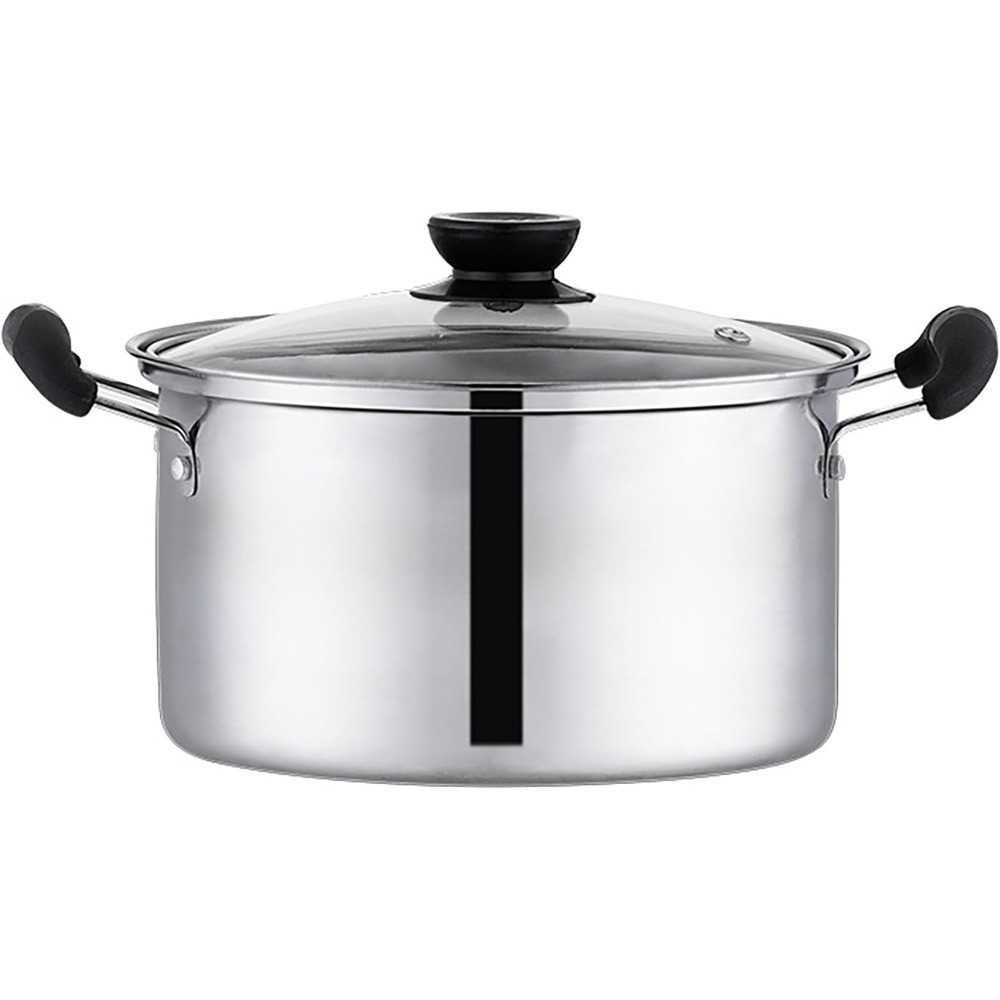 Thickened Stainless Steel Saucepan, 1.6 Quart Double Handle Milk and Soup Pot