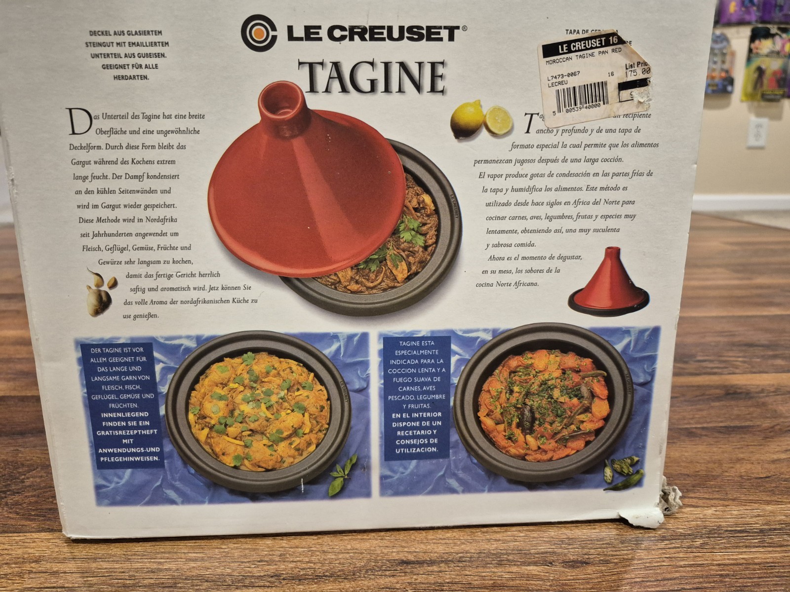 LE CREUSET 27 France Red Enamel Cast-Iron Stoneware 2.5qt Moroccan Tagine