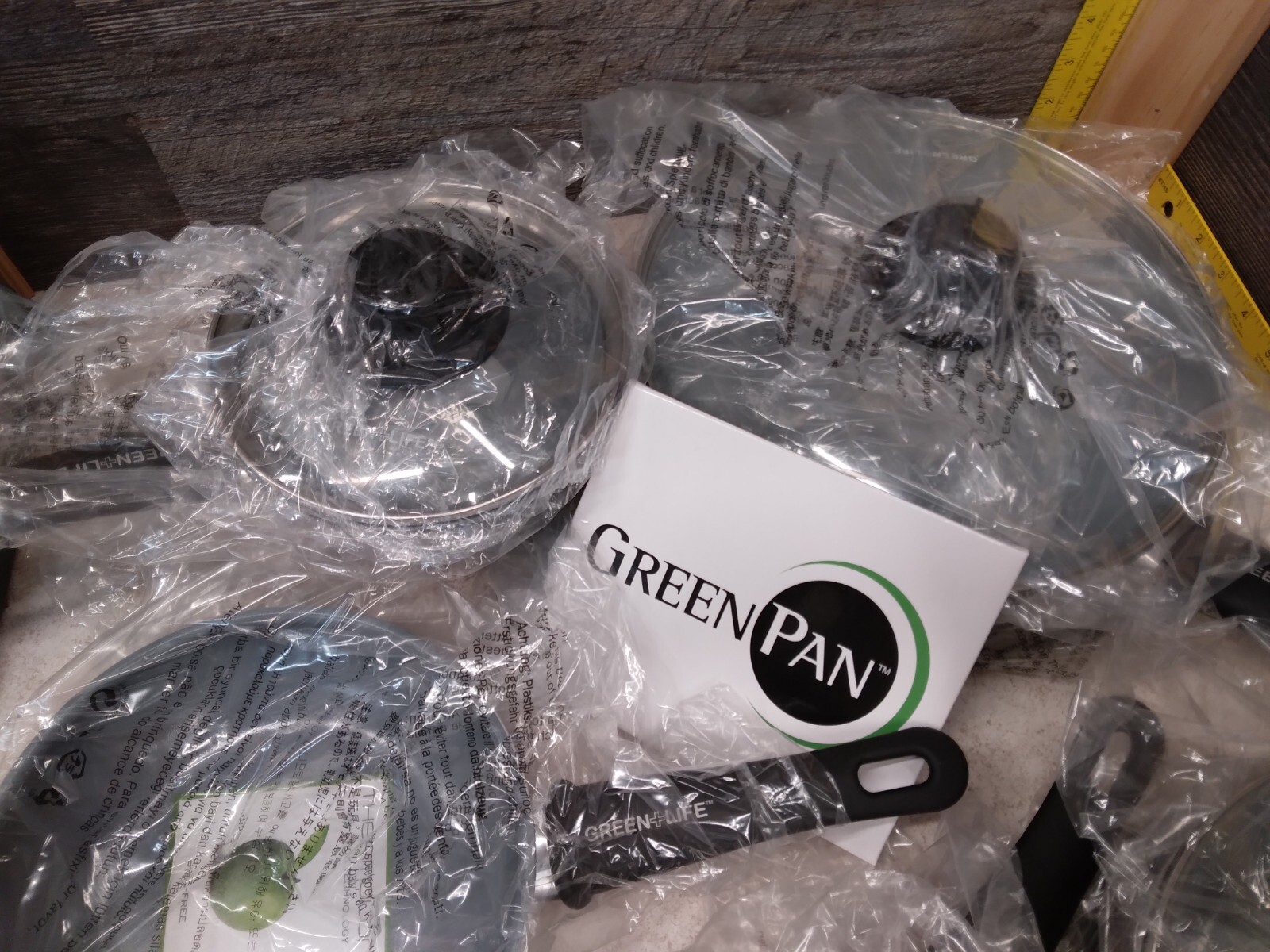 New 10pc Set Green Pan Elite Thermolon Frying Pan Pots Beautiful Stainless