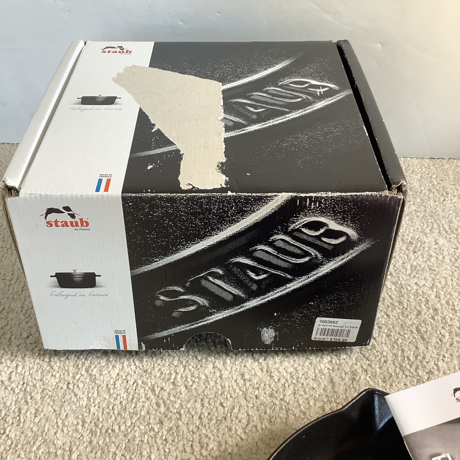 Staub Cast Iron 9.5-inch Vertical Chicken Roaster Matte Black New In Box STSPE10