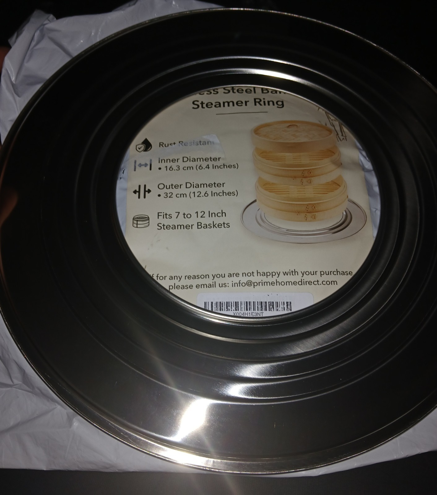 Stainless Steel Steamer Ring for 7-12 Inch Bamboo Steamer Basket