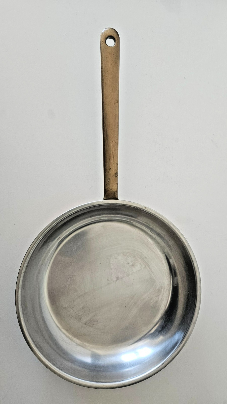 Vtg Spring Culinox 8″ Copper Frying Pan Skillet Stainless Brass Handle Swiss