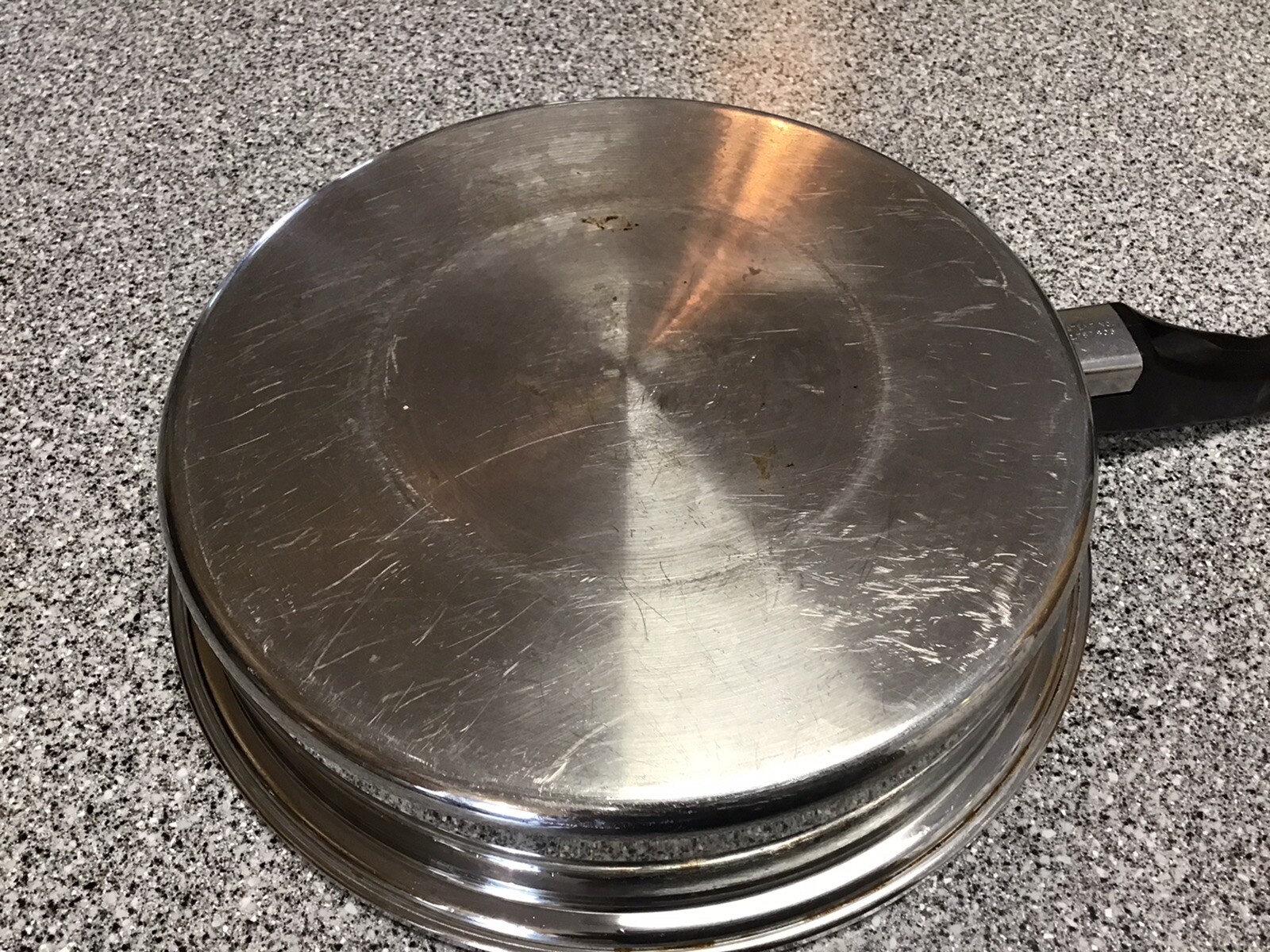 Lustre Craft 18-8 3 Ply Stainless Steel 9 1/2″ skillet fry pan No Lid EUC