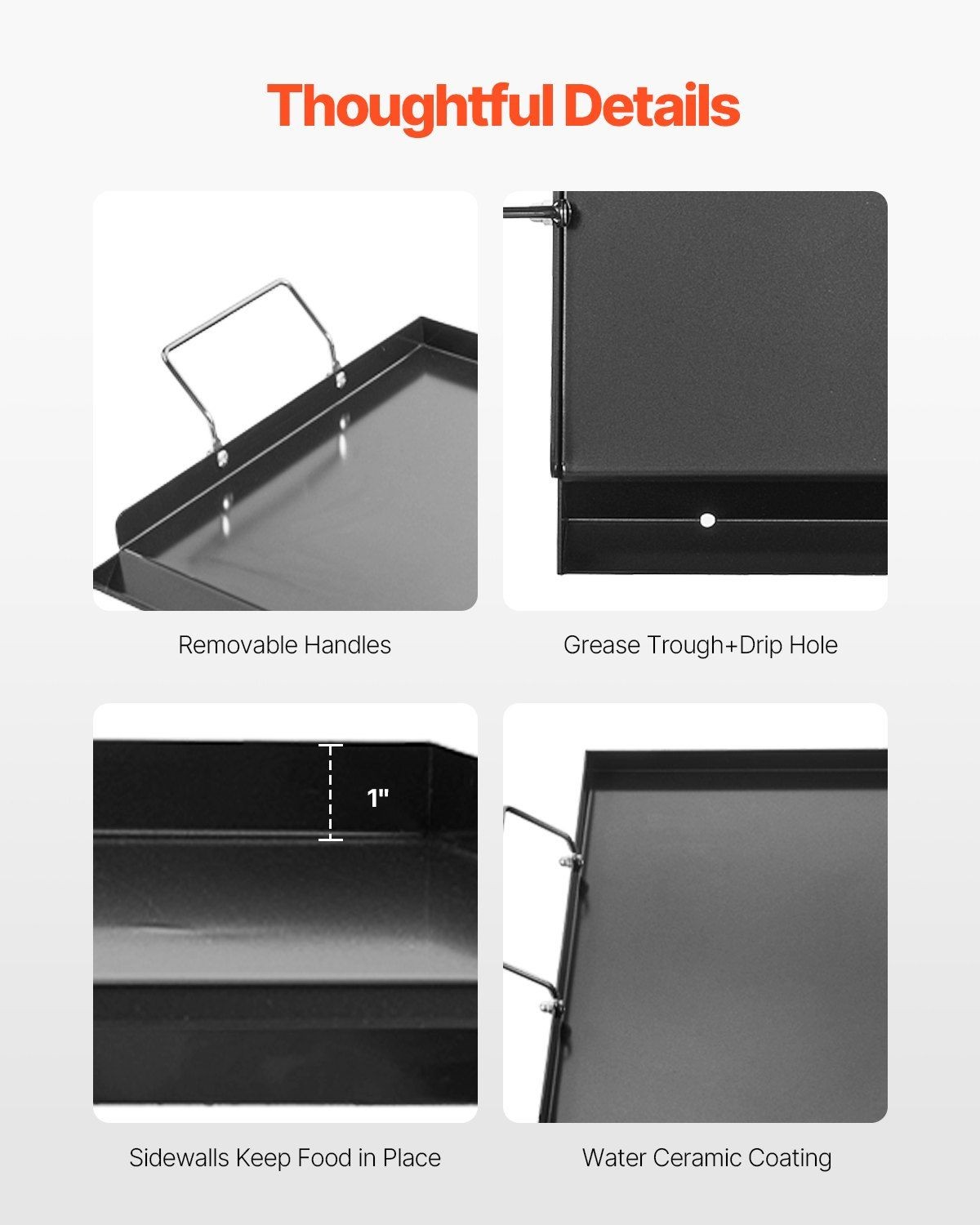 Non-Deform 24x16in Carbon Steel Flat Top Griddle for All Stovetops