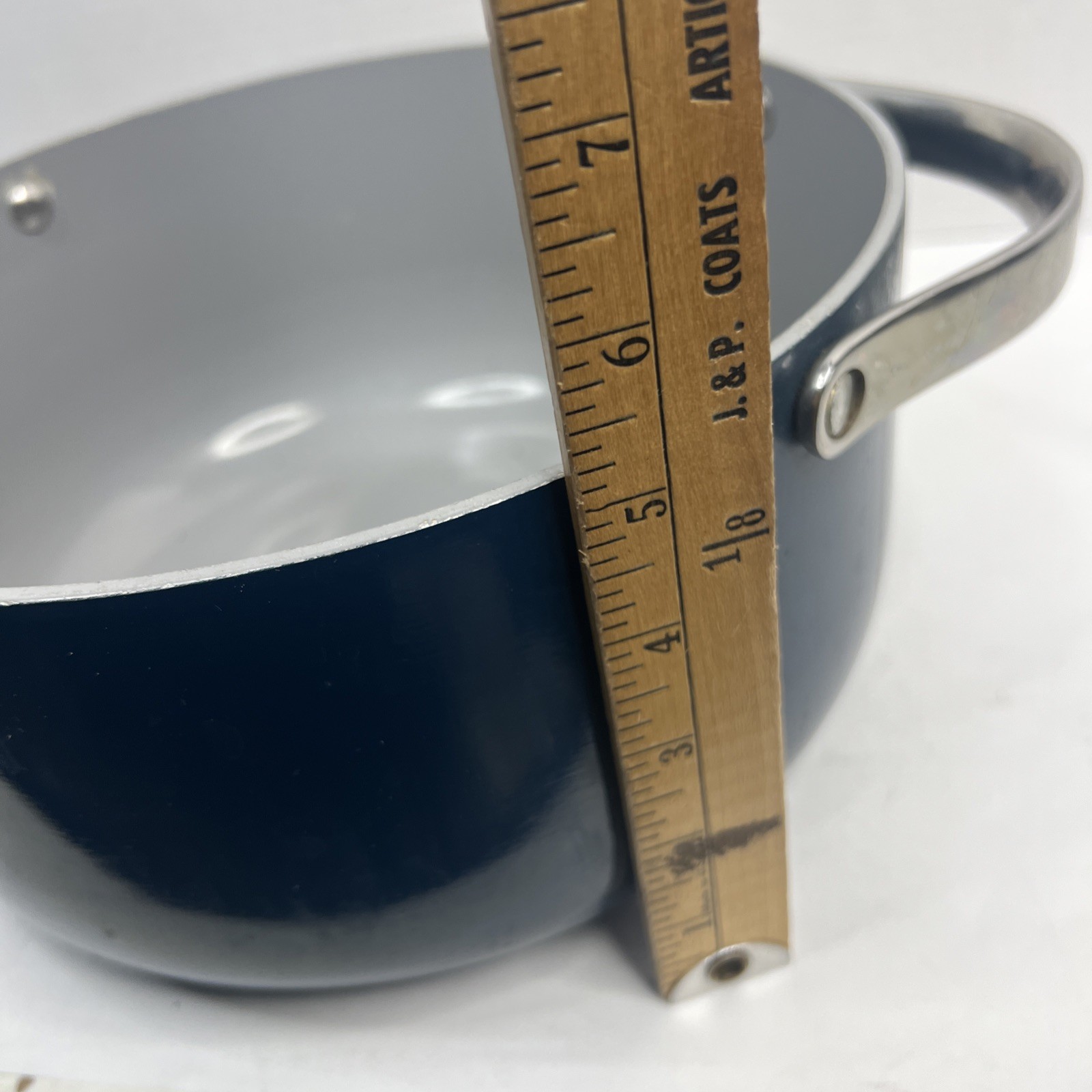 Caraway Navy Blue Ceramic 6.5qt Dutch Oven with Lid Pre-Owned Good Condition